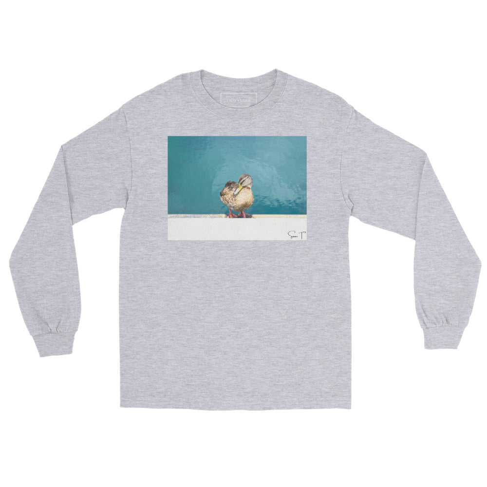 アヒル メンズ ロングスリーブシャツ Sport Grey