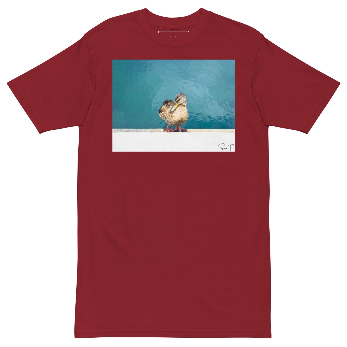 アヒル メンズプレミアムヘビーTシャツ Brick Red