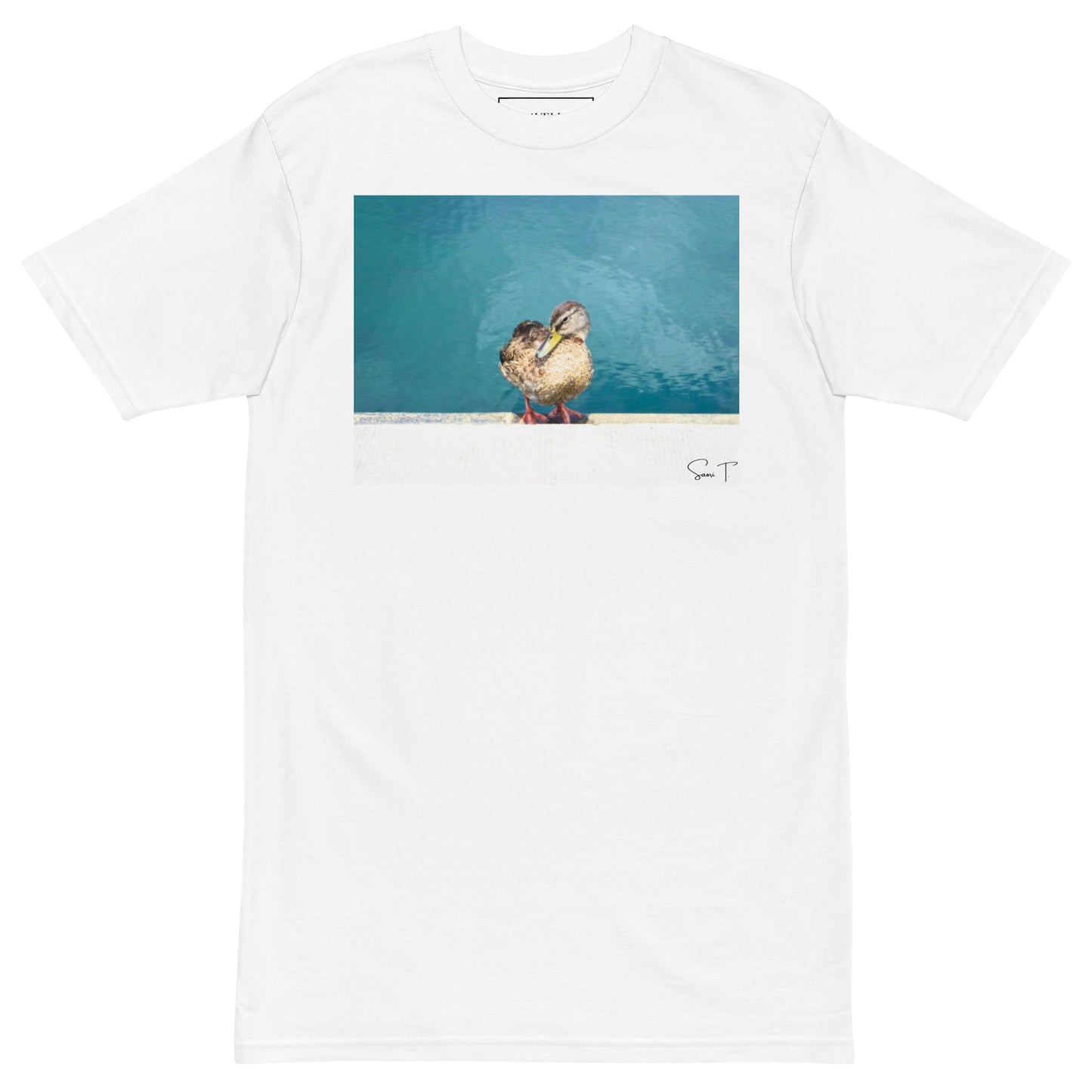 アヒル メンズプレミアムヘビーTシャツ White