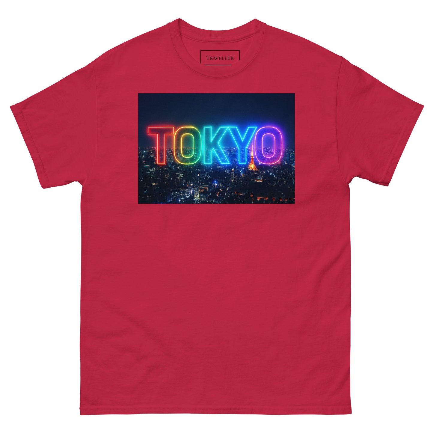 東京ロゴTシャツ 夜景デザイン ユニセックス Cardinal