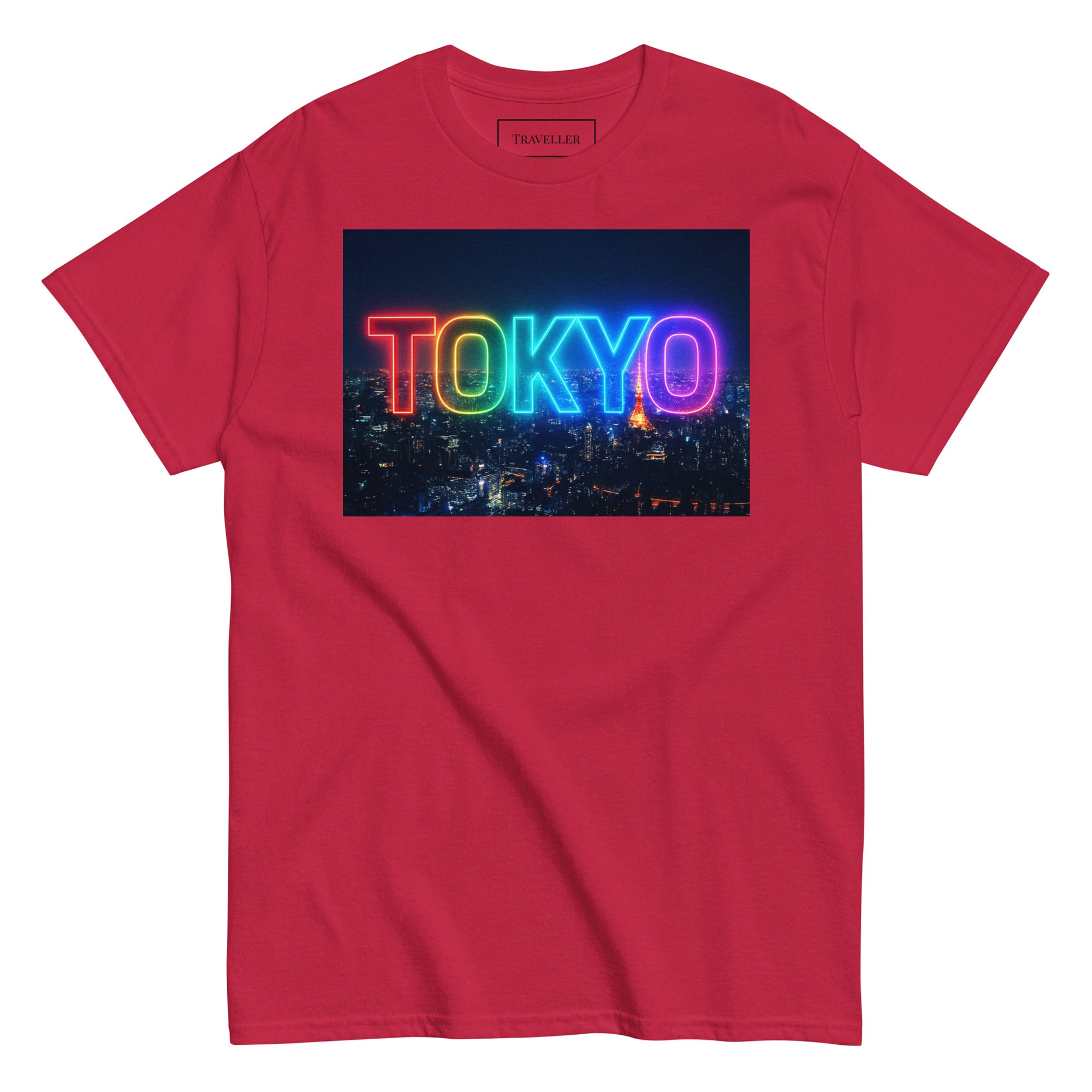 Tokyo-logo-T-shirt med natteudsigt, unisex, Tokyo-souvenir