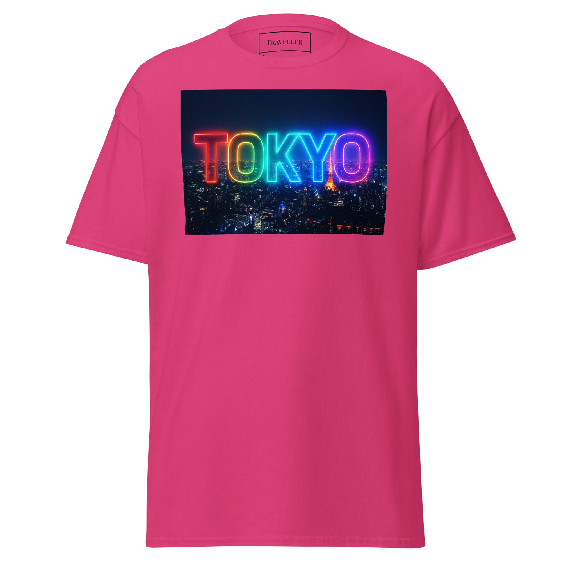 Tokyo-logo-T-shirt med natteudsigt, unisex, Tokyo-souvenir