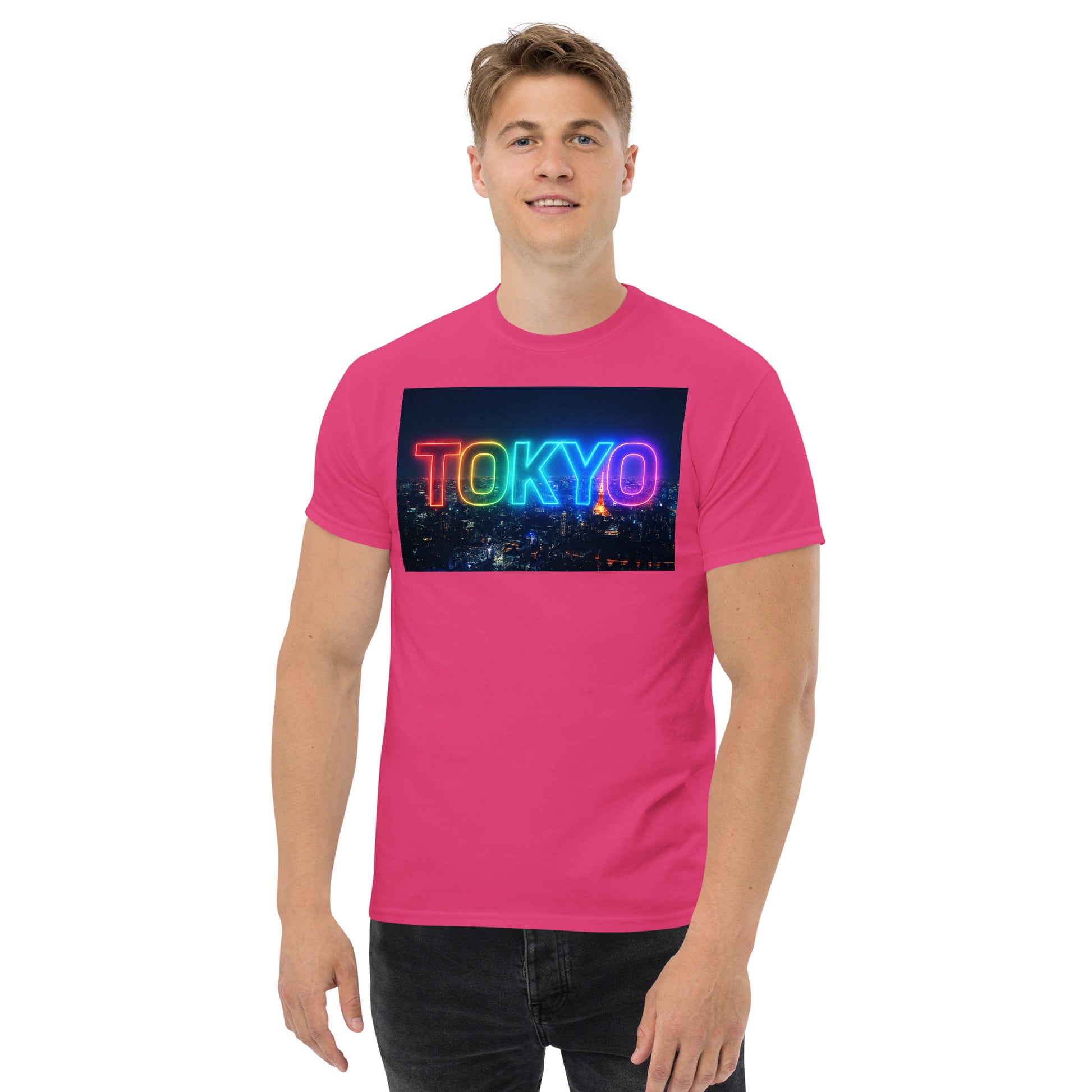 Tokyo-logo-T-shirt med natteudsigt, unisex, Tokyo-souvenir