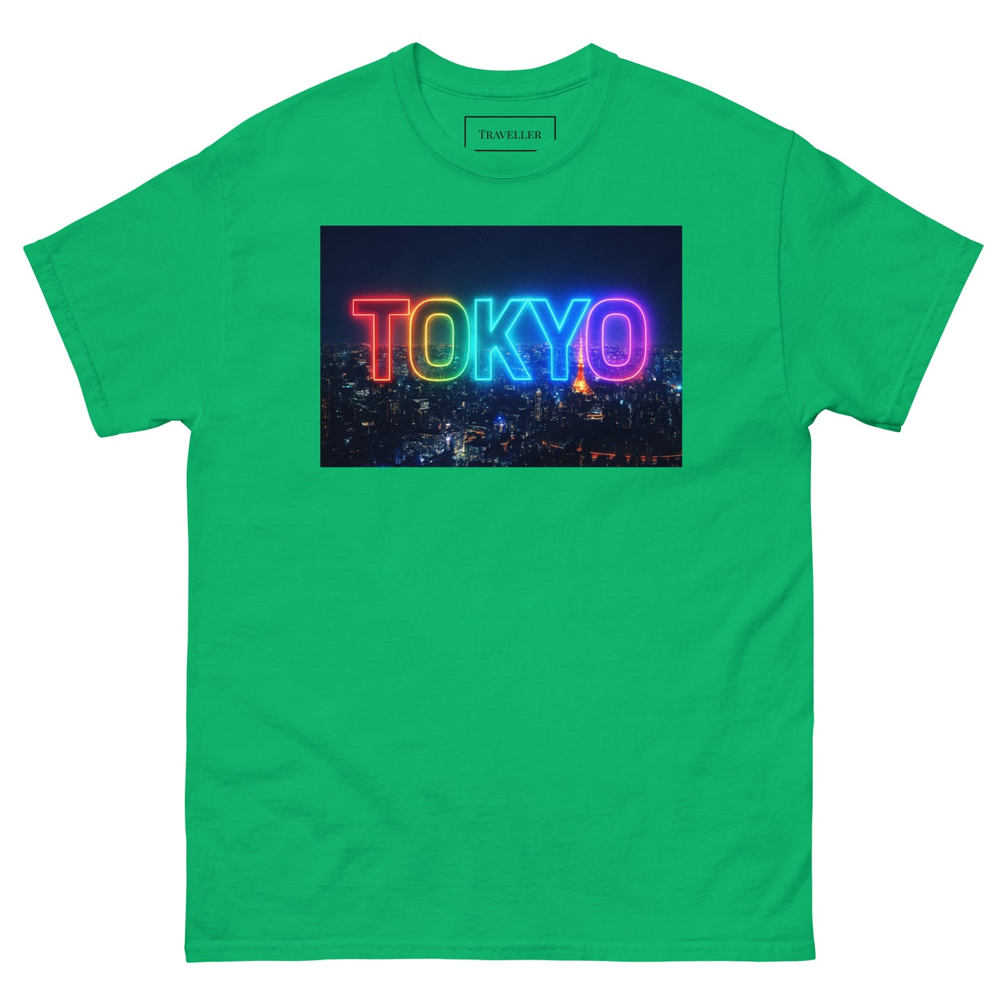 東京ロゴTシャツ 夜景デザイン ユニセックス Irish Green
