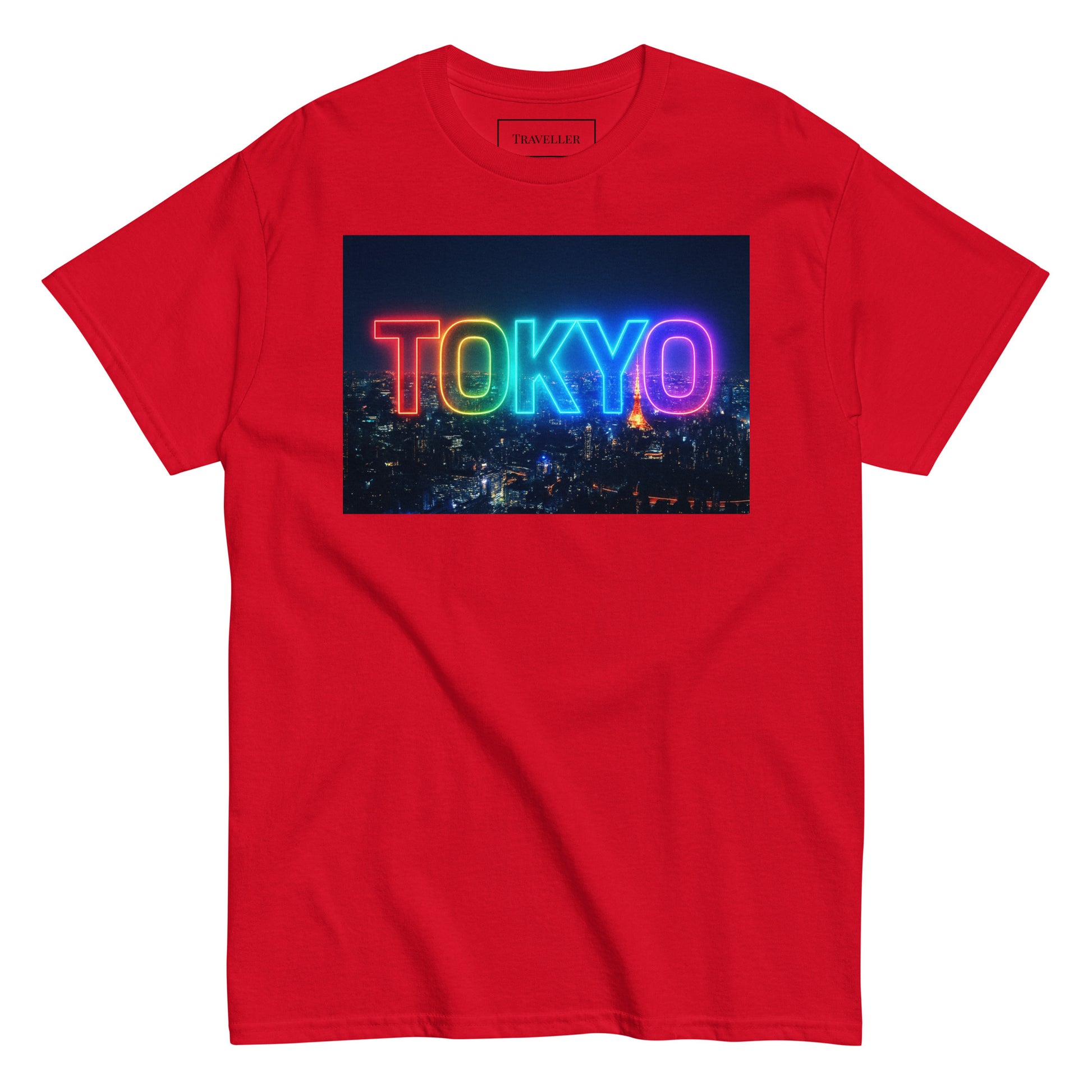 Tokyo-logo-T-shirt med natteudsigt, unisex, Tokyo-souvenir