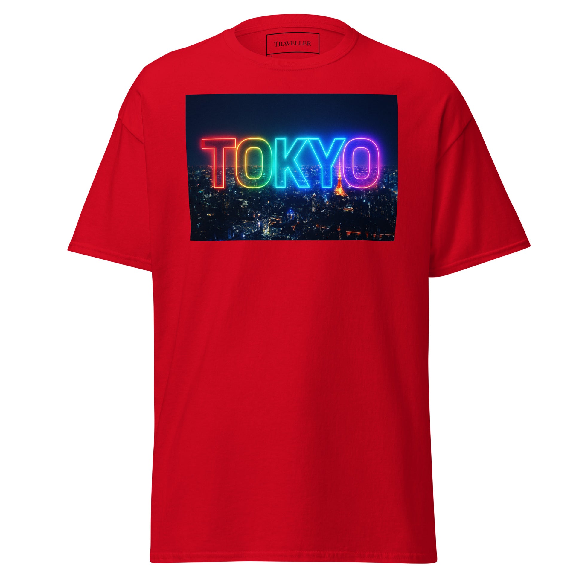 Tokyo-logo-T-shirt med natteudsigt, unisex, Tokyo-souvenir
