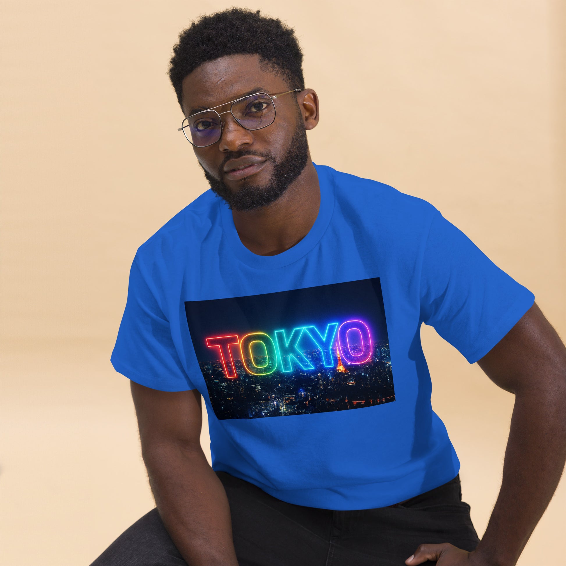 Tokyo-logo-T-shirt med natteudsigt, unisex, Tokyo-souvenir