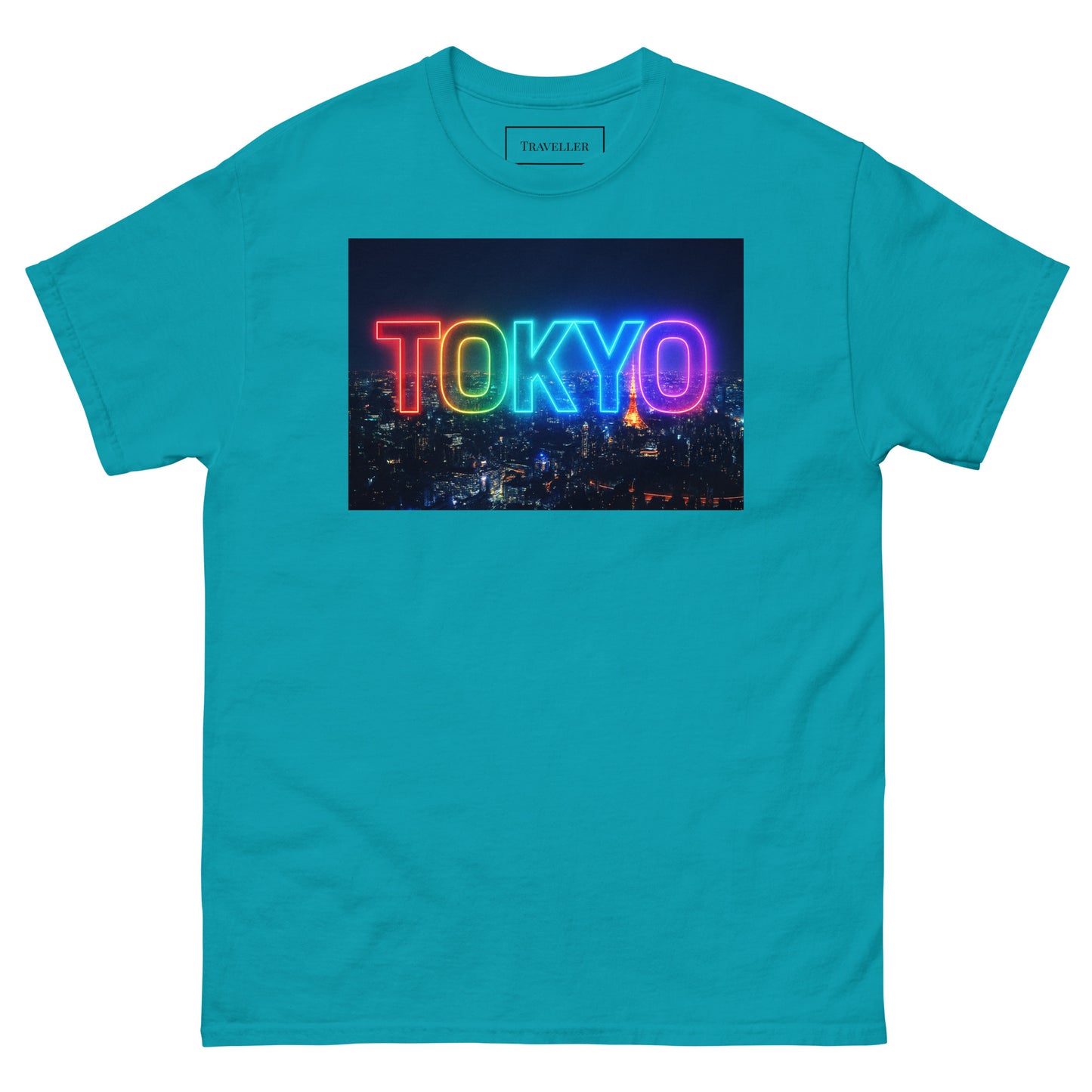 東京ロゴTシャツ 夜景デザイン ユニセックス Tropical Blue