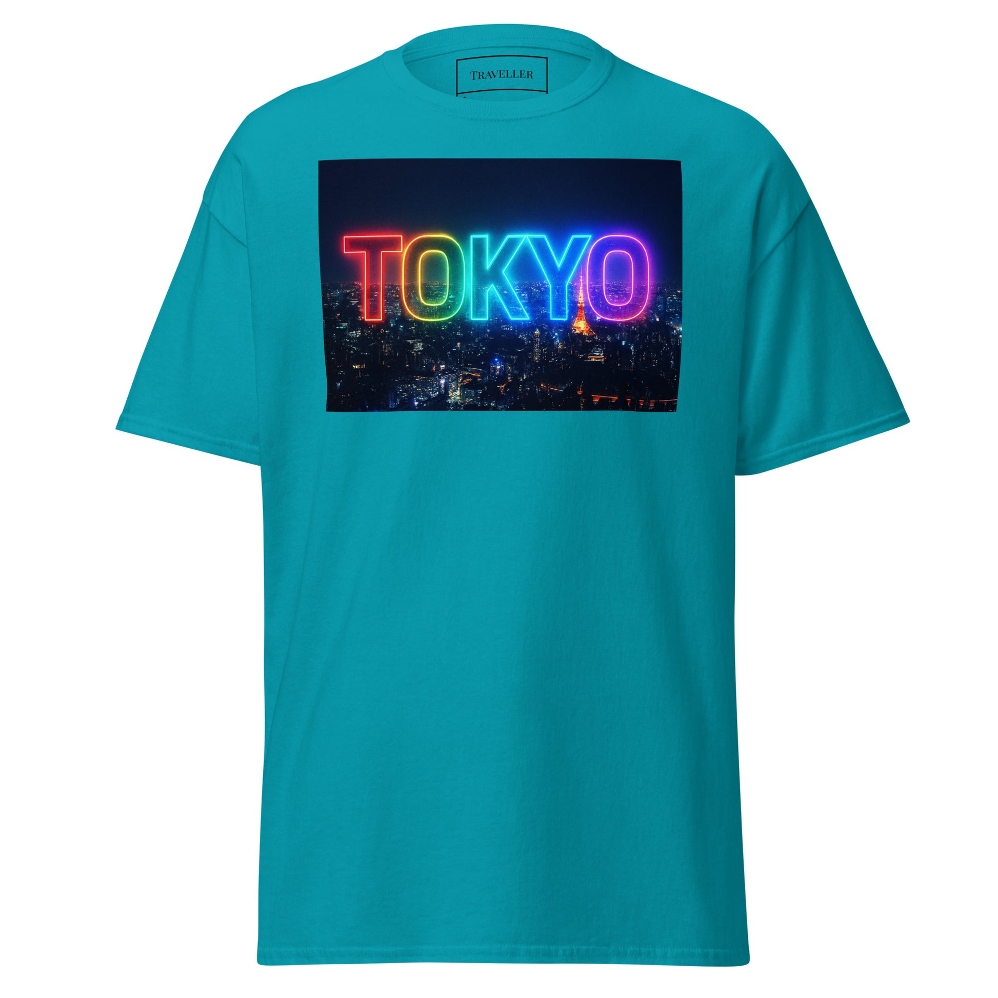 Tokyo-logo-T-shirt med natteudsigt, unisex, Tokyo-souvenir
