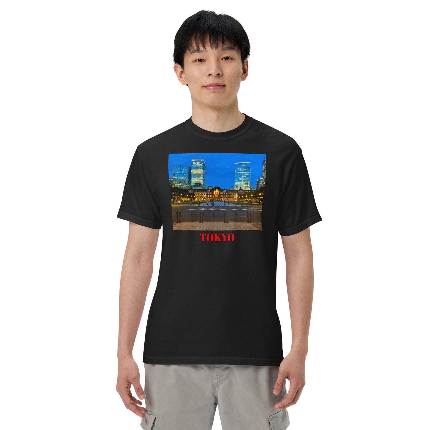 東京駅ヘビーウェイトTシャツ ユニセックス ガーメントダイ加工