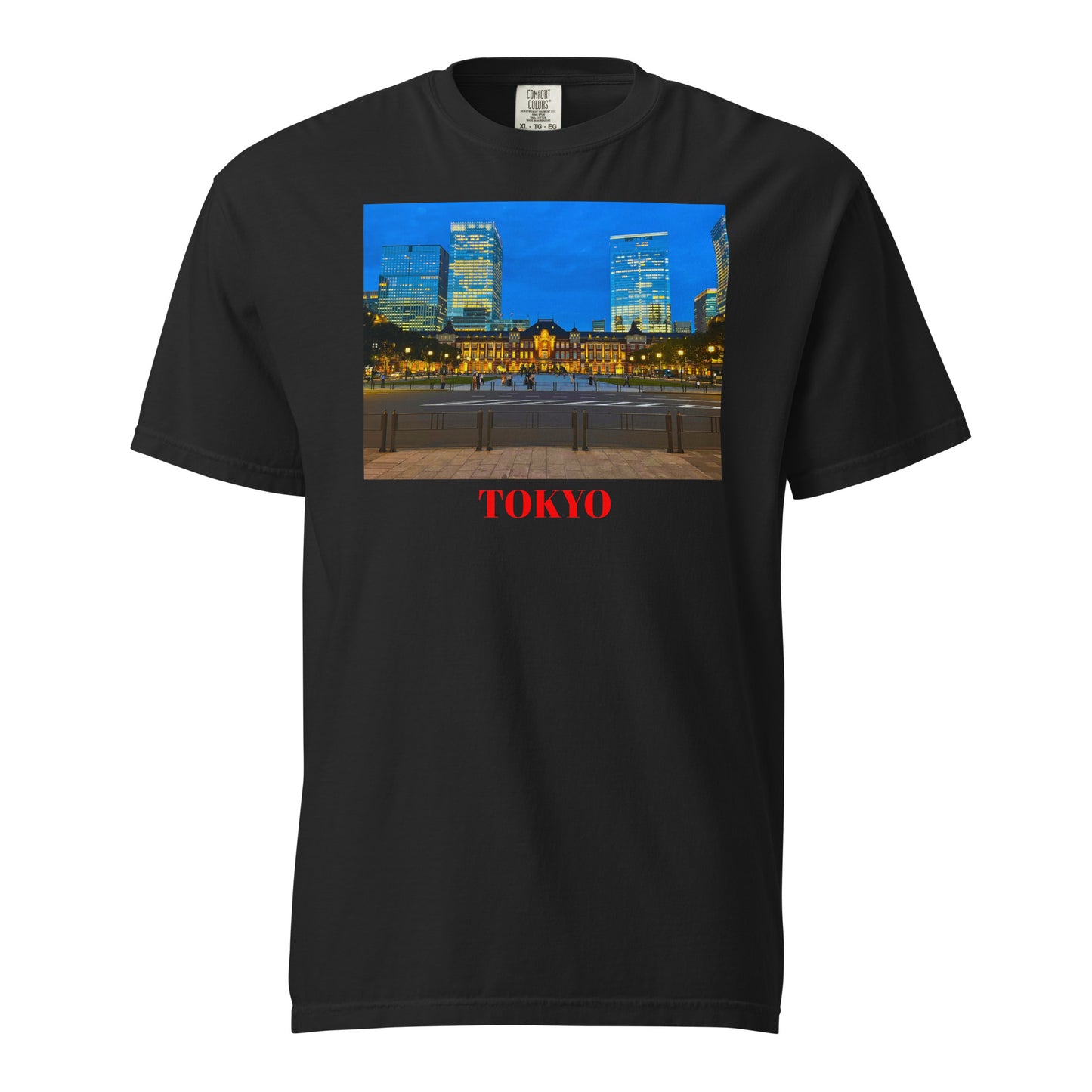 東京駅ヘビーウェイトTシャツ ユニセックス ガーメントダイ加工