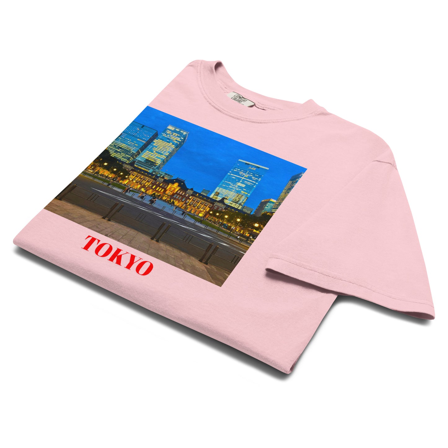 東京駅ヘビーウェイトTシャツ ユニセックス ガーメントダイ加工