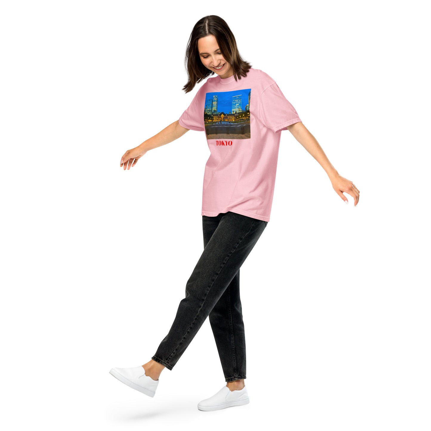 東京駅ヘビーウェイトTシャツ ユニセックス ガーメントダイ加工