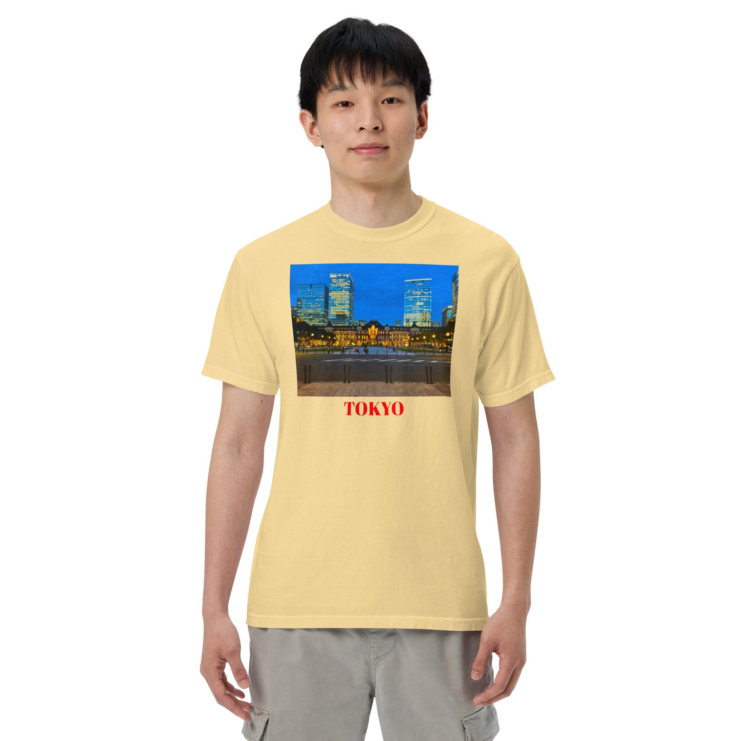 東京駅ヘビーウェイトTシャツ ユニセックス ガーメントダイ加工