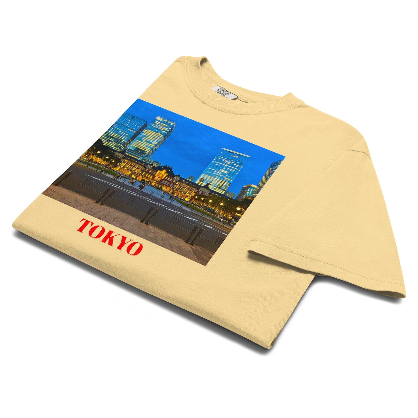 東京駅ヘビーウェイトTシャツ ユニセックス ガーメントダイ加工