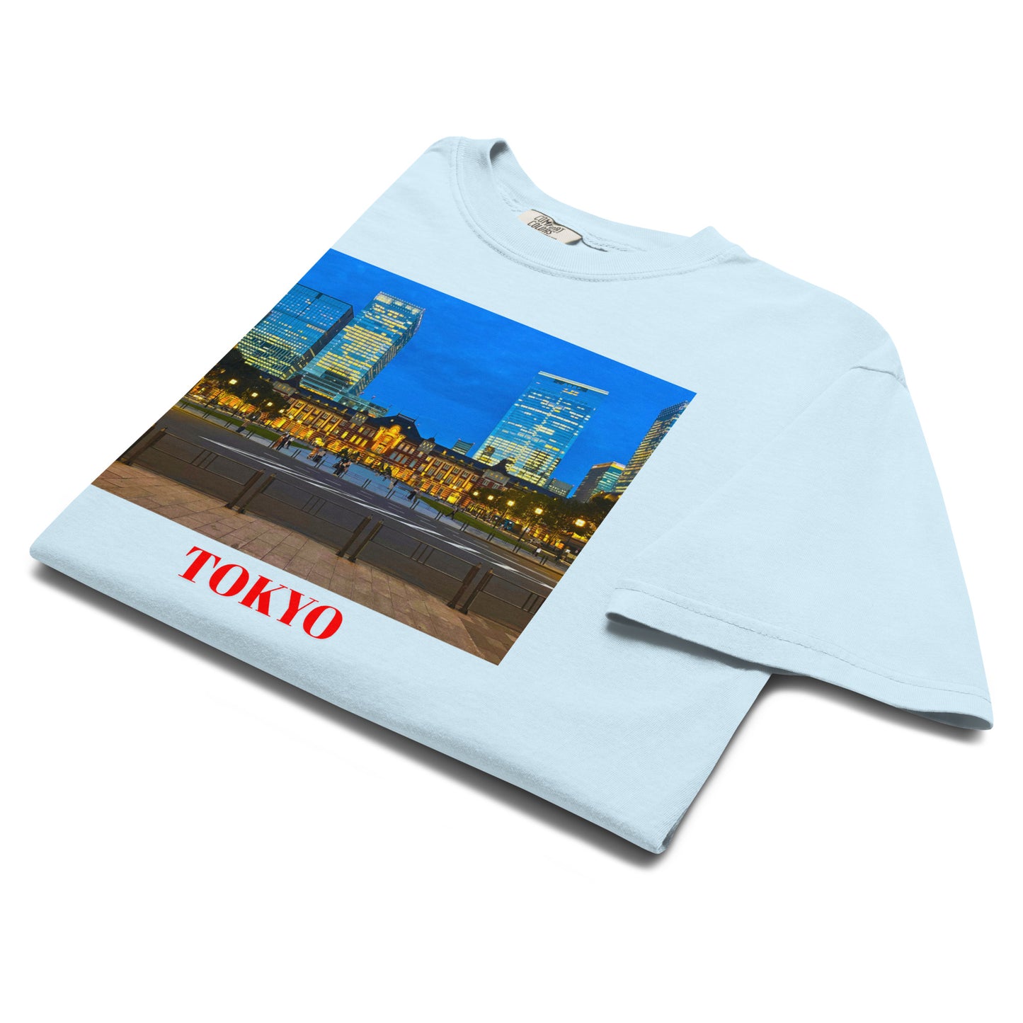 東京駅ヘビーウェイトTシャツ ユニセックス ガーメントダイ加工