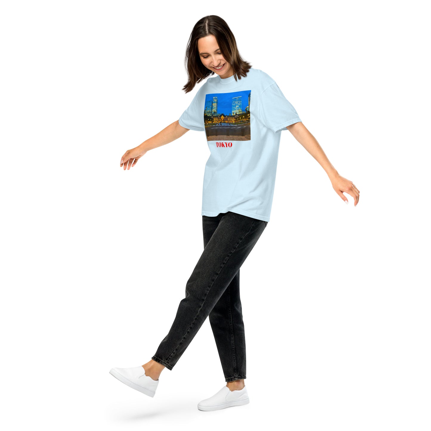 東京駅ヘビーウェイトTシャツ ユニセックス ガーメントダイ加工