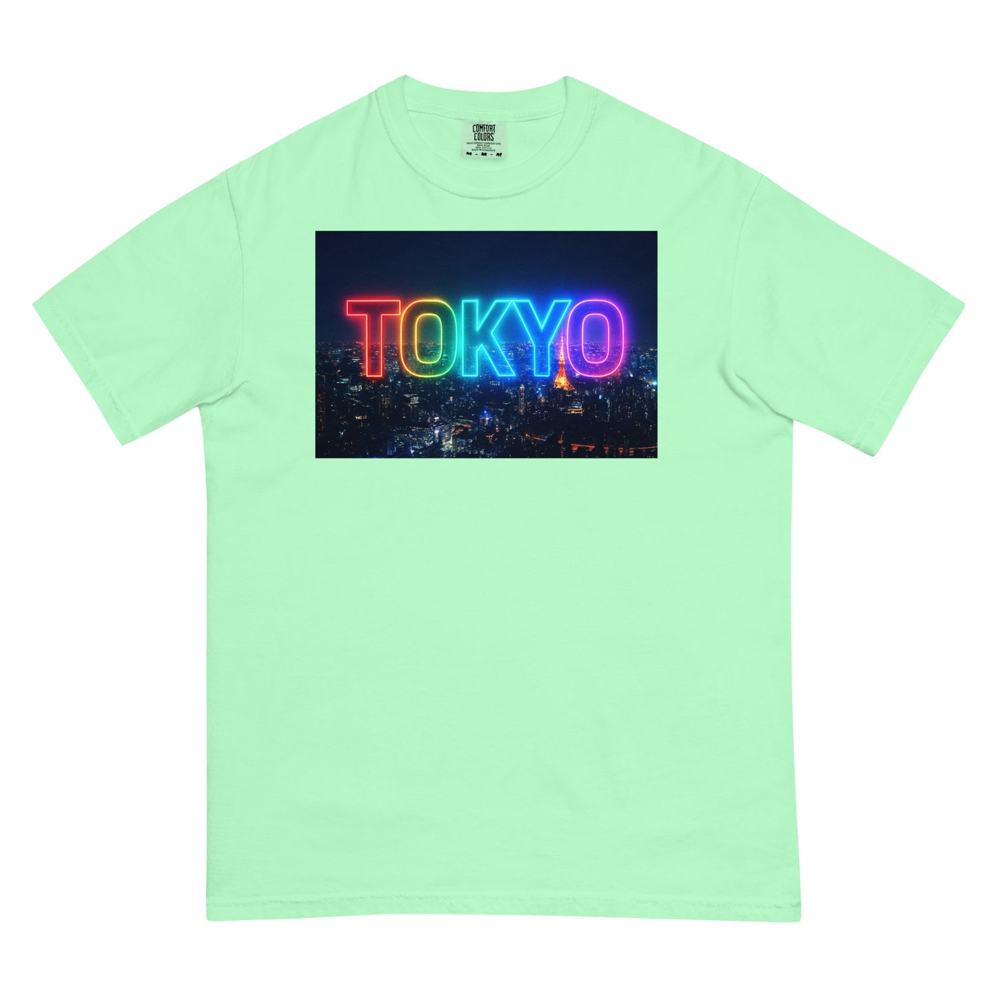東京Tシャツ 夜景デザイン - ガーメントダイ加工 ヘビーウェイト Island Reef