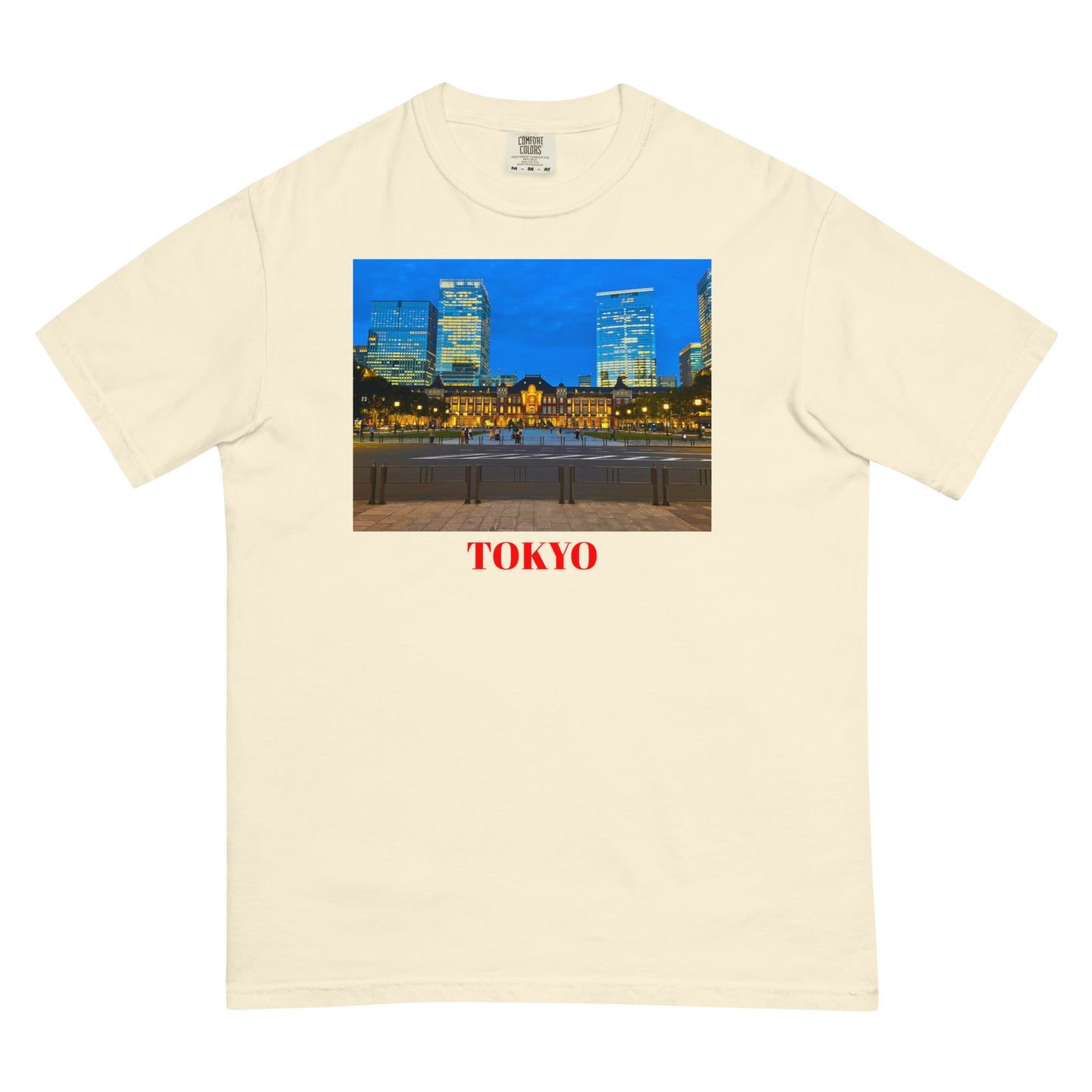 東京駅ヘビーウェイトTシャツ ユニセックス ガーメントダイ加工 Ivory