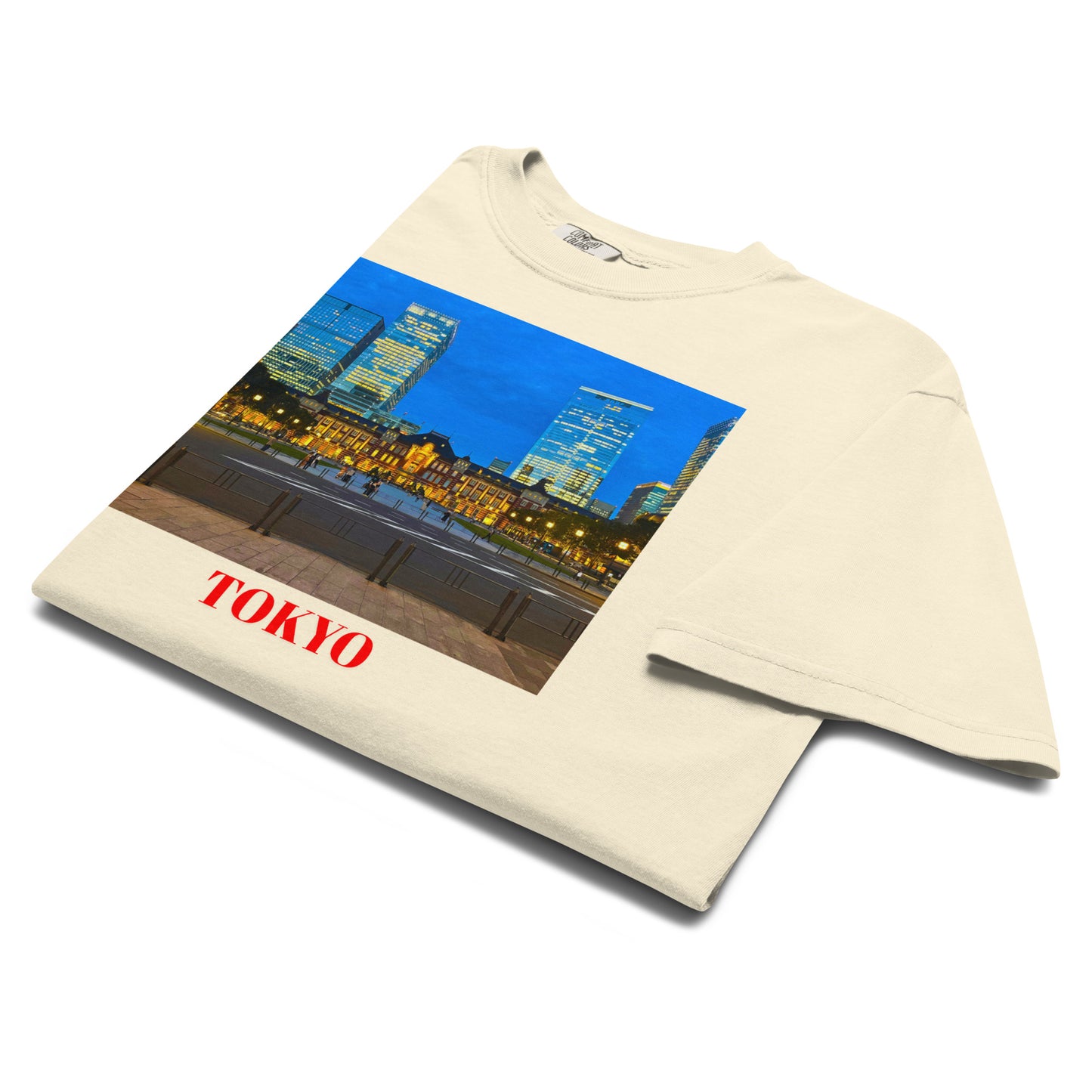 東京駅ヘビーウェイトTシャツ ユニセックス ガーメントダイ加工