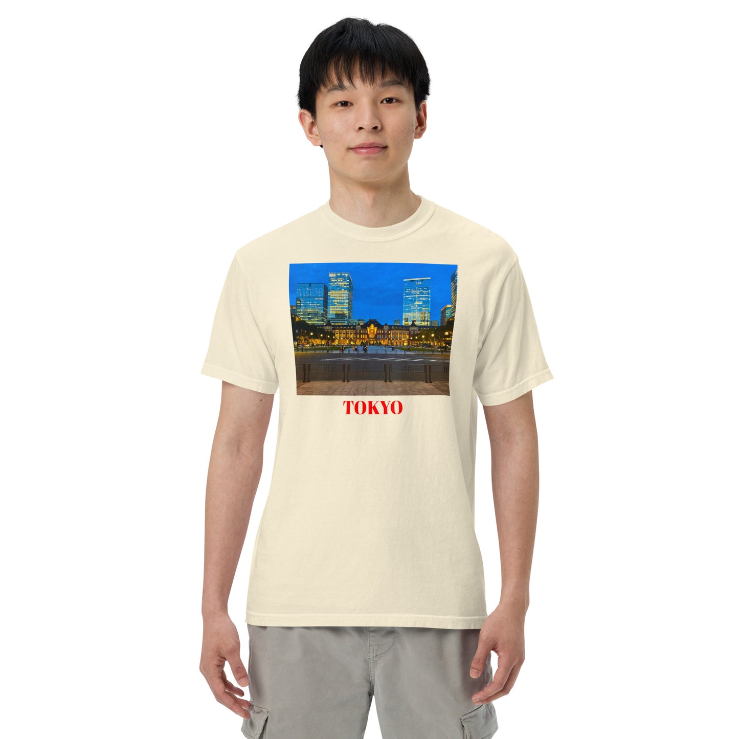 東京駅ヘビーウェイトTシャツ ユニセックス ガーメントダイ加工