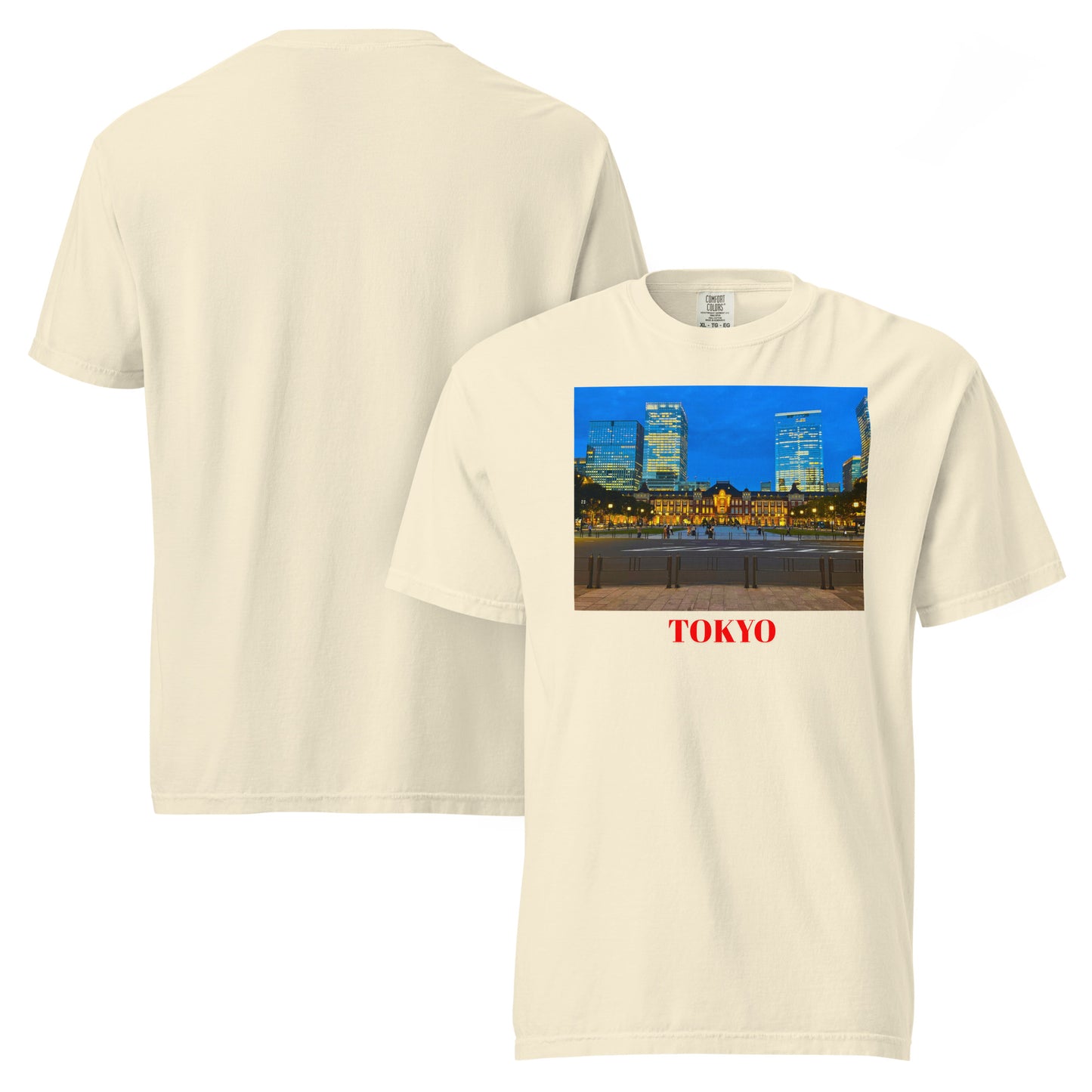 東京駅ヘビーウェイトTシャツ ユニセックス ガーメントダイ加工