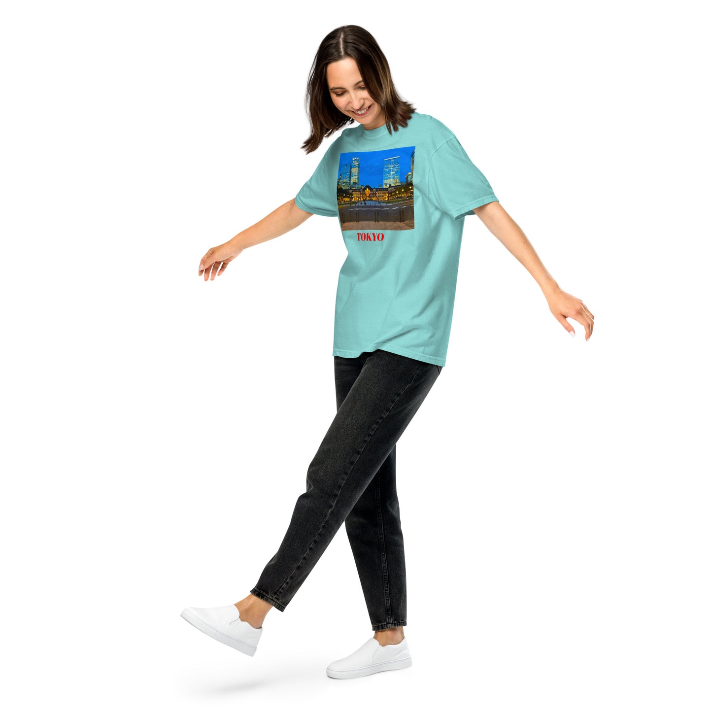 東京駅ヘビーウェイトTシャツ ユニセックス ガーメントダイ加工