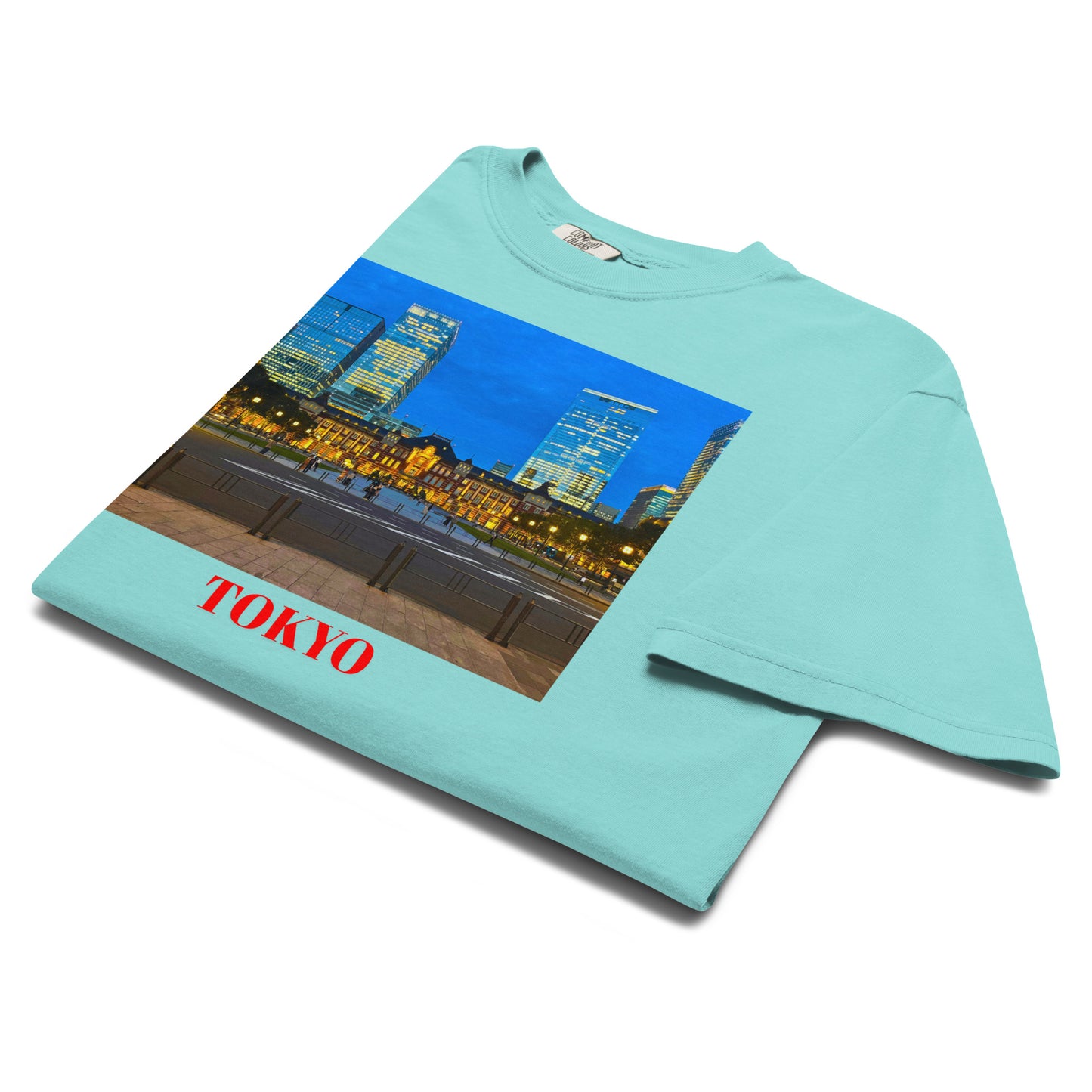 東京駅ヘビーウェイトTシャツ ユニセックス ガーメントダイ加工