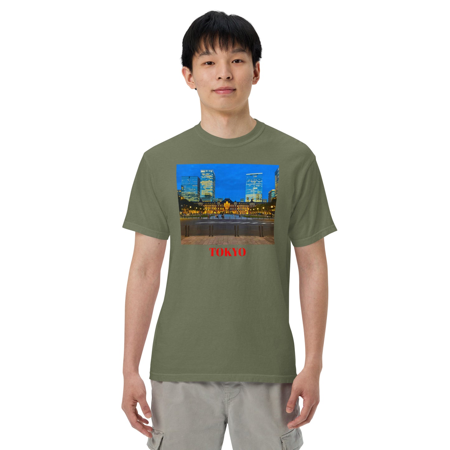 東京駅ヘビーウェイトTシャツ ユニセックス ガーメントダイ加工