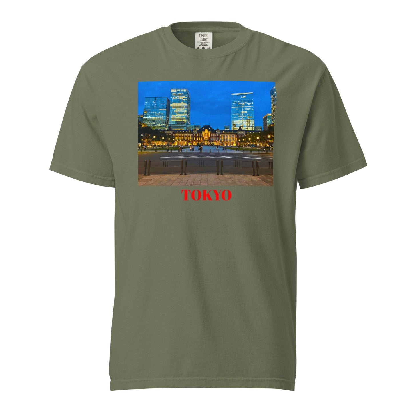 東京駅ヘビーウェイトTシャツ ユニセックス ガーメントダイ加工