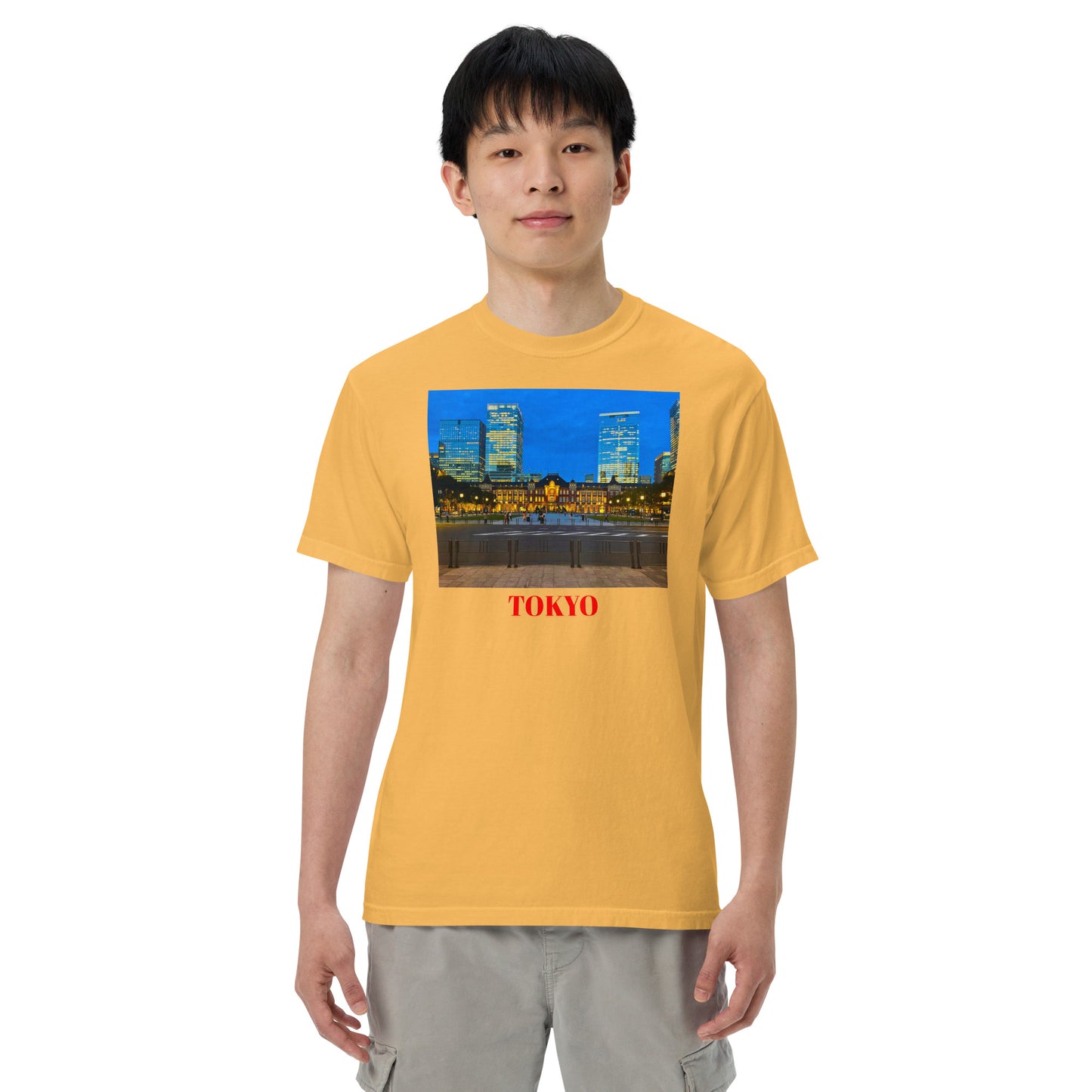 東京駅ヘビーウェイトTシャツ ユニセックス ガーメントダイ加工