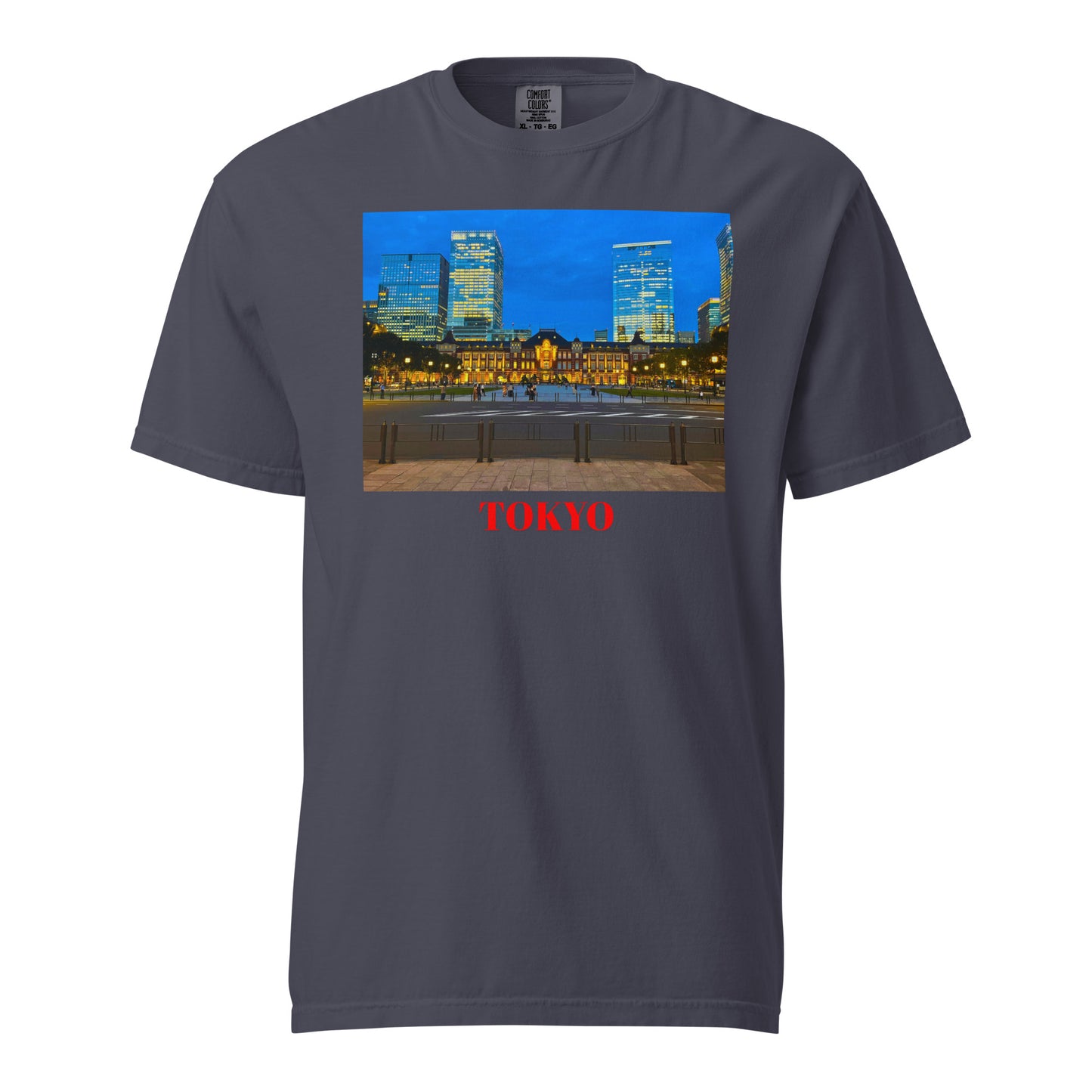東京駅ヘビーウェイトTシャツ ユニセックス ガーメントダイ加工