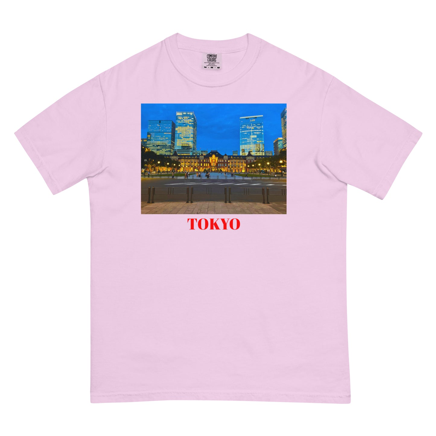 東京駅ヘビーウェイトTシャツ ユニセックス ガーメントダイ加工 Orchid
