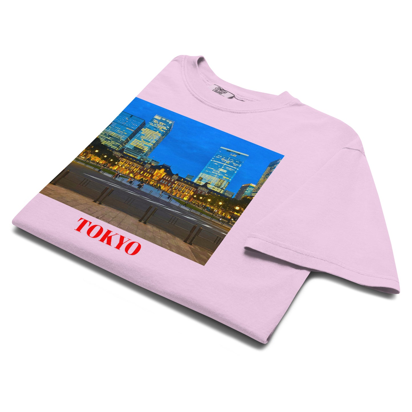 東京駅ヘビーウェイトTシャツ ユニセックス ガーメントダイ加工