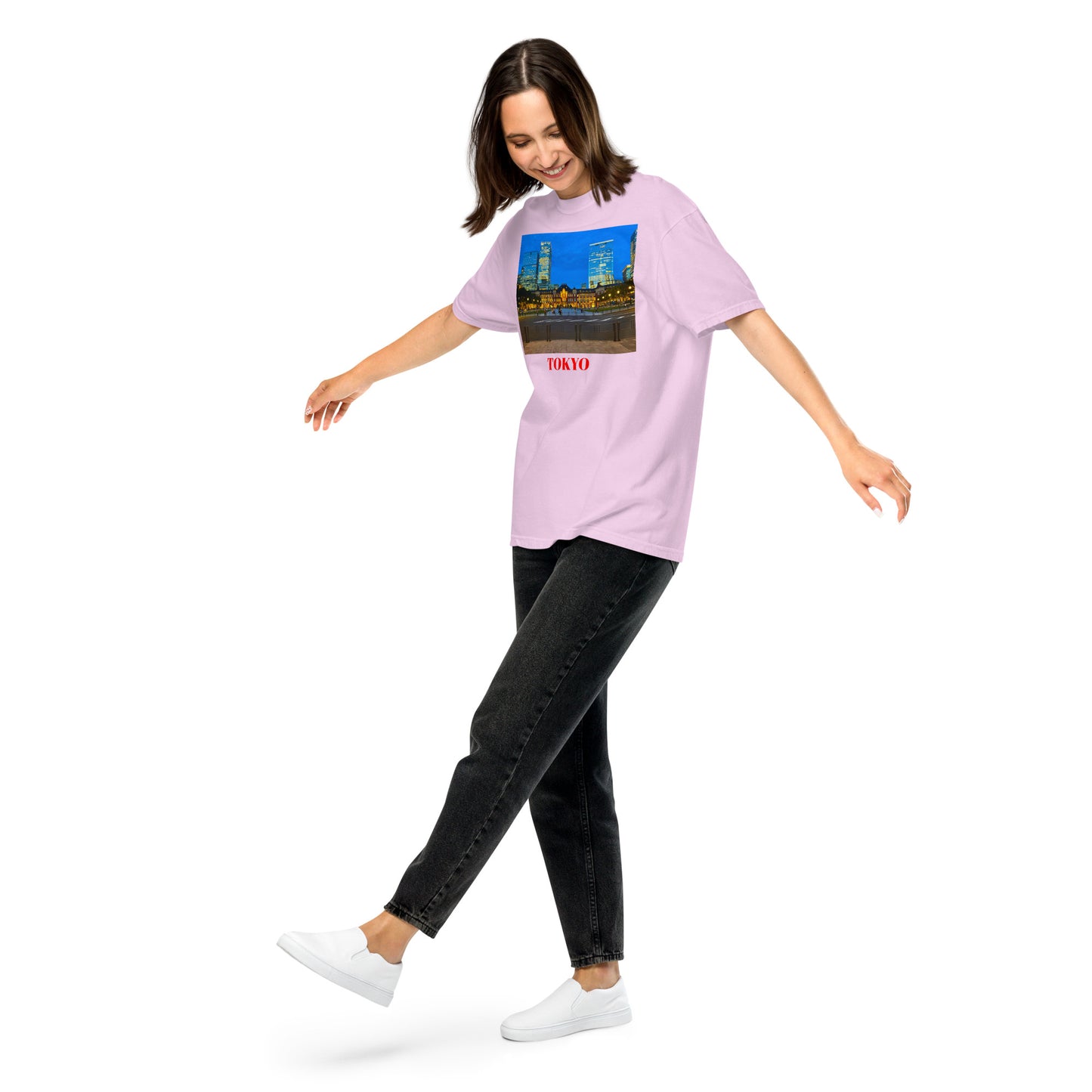 東京駅ヘビーウェイトTシャツ ユニセックス ガーメントダイ加工