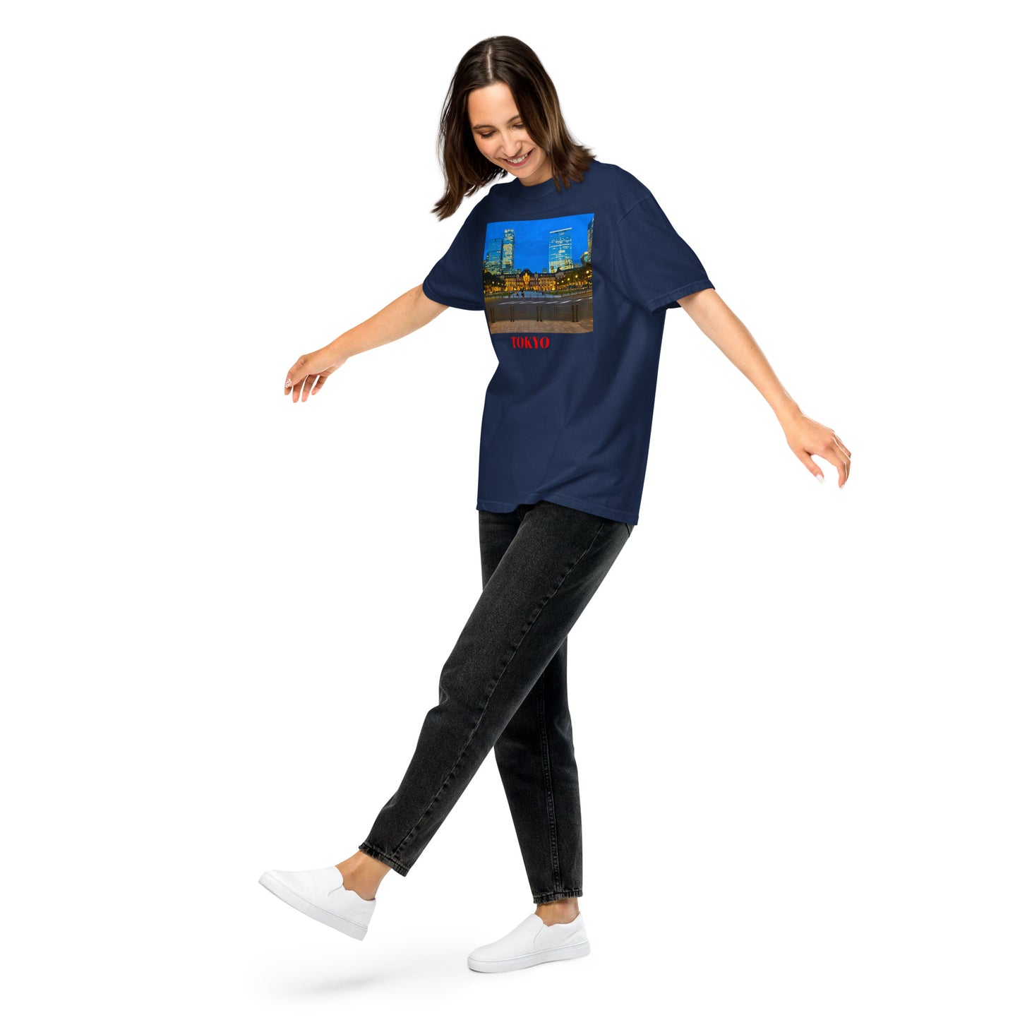 東京駅ヘビーウェイトTシャツ ユニセックス ガーメントダイ加工