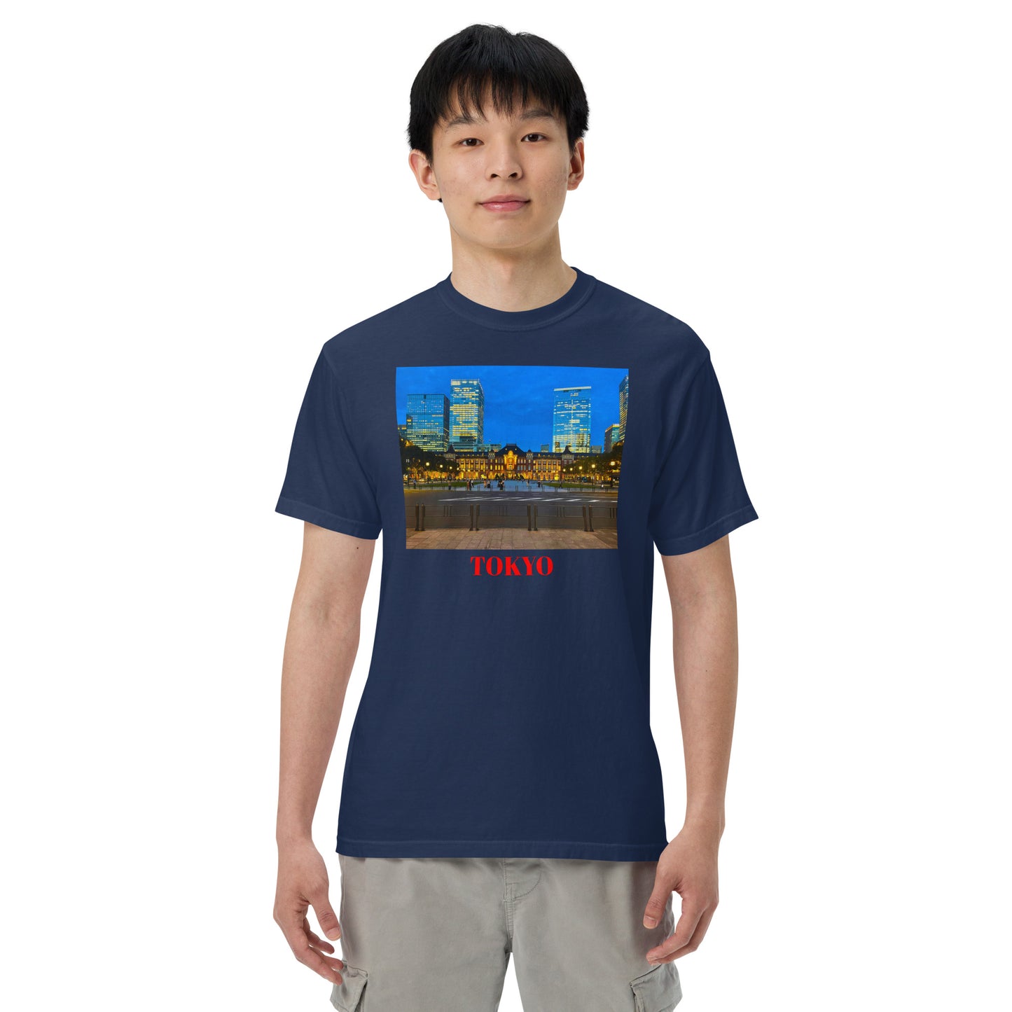 東京駅ヘビーウェイトTシャツ ユニセックス ガーメントダイ加工