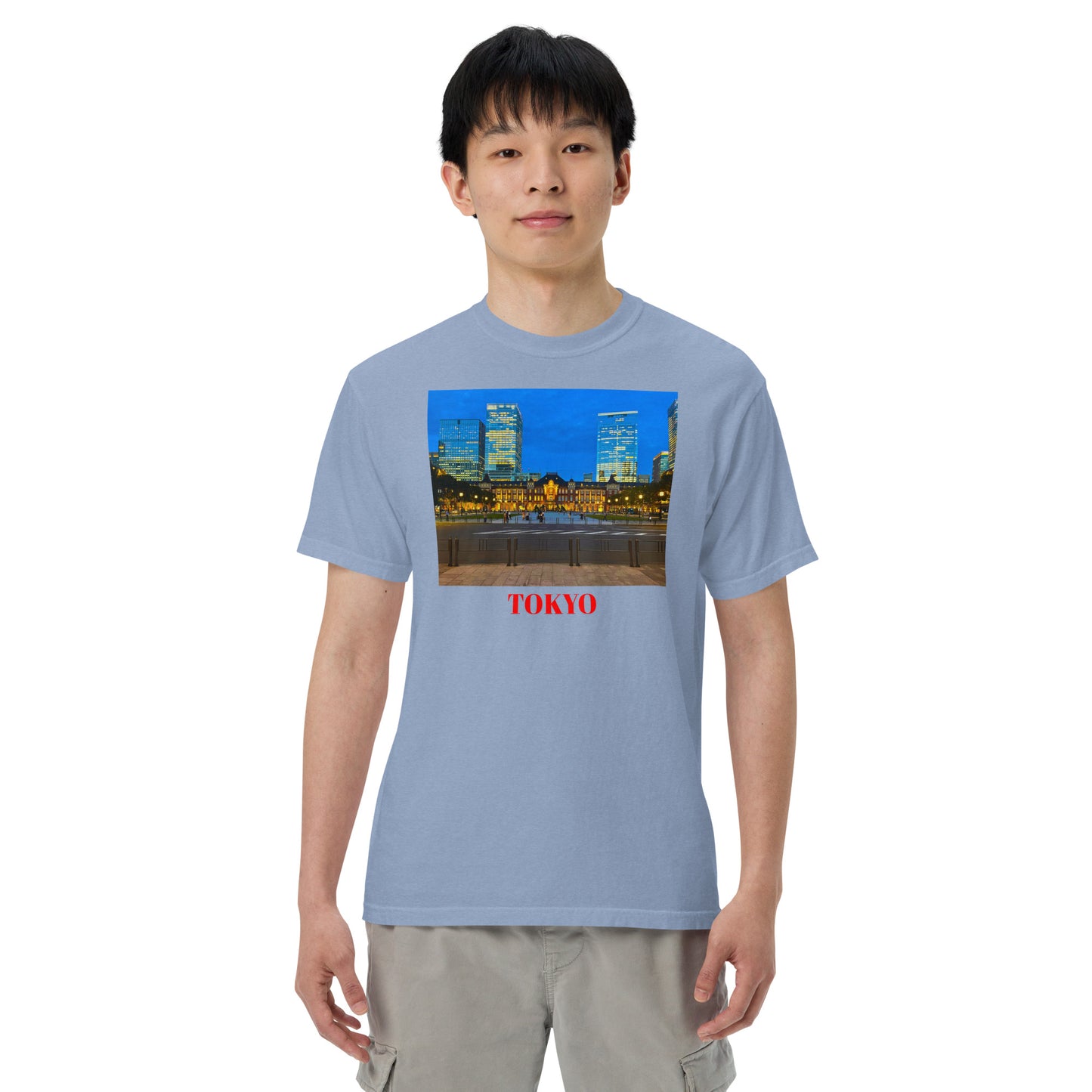 東京駅ヘビーウェイトTシャツ ユニセックス ガーメントダイ加工