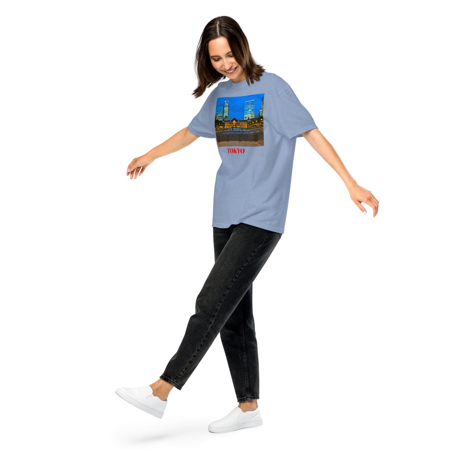 東京駅ヘビーウェイトTシャツ ユニセックス ガーメントダイ加工