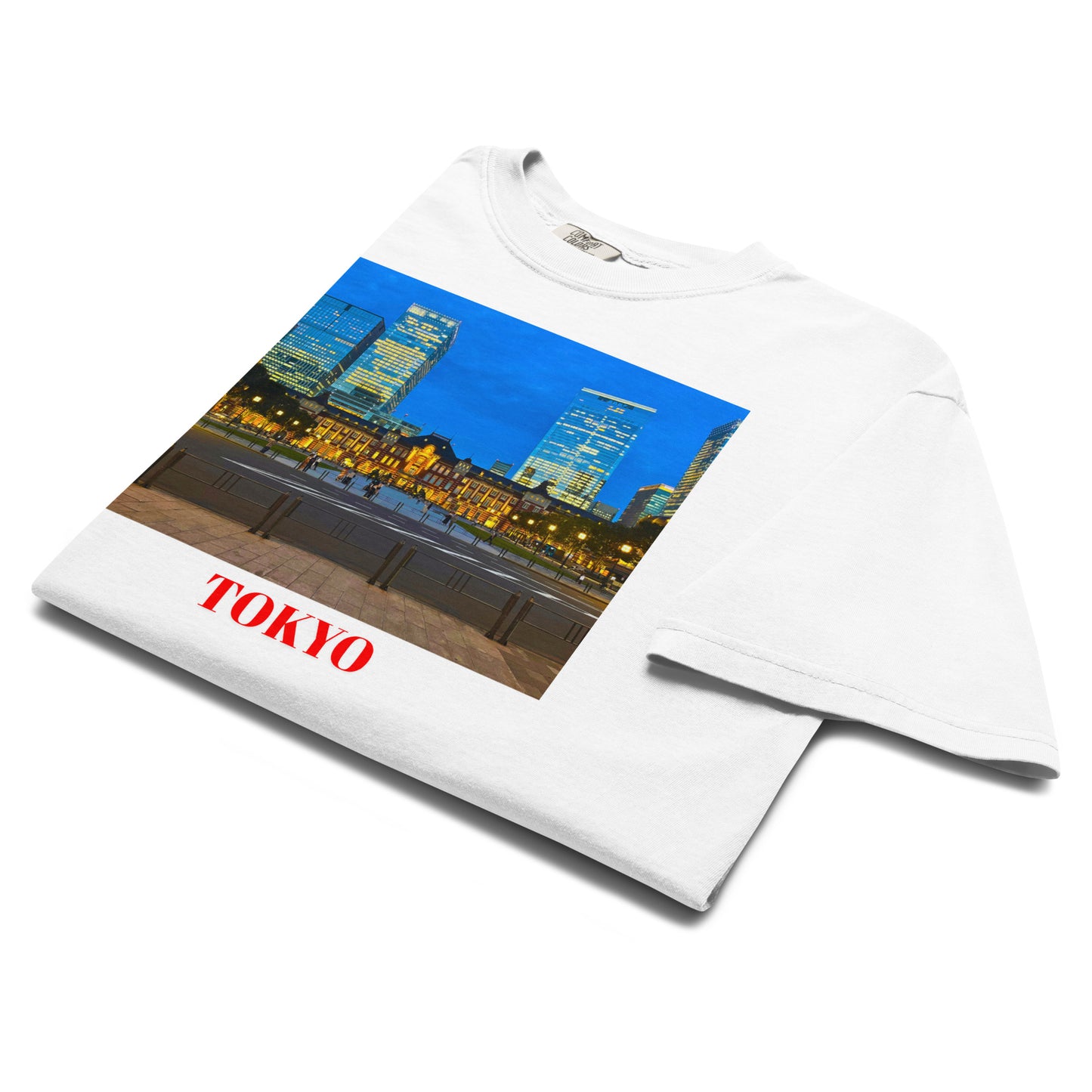 東京駅ヘビーウェイトTシャツ ユニセックス ガーメントダイ加工