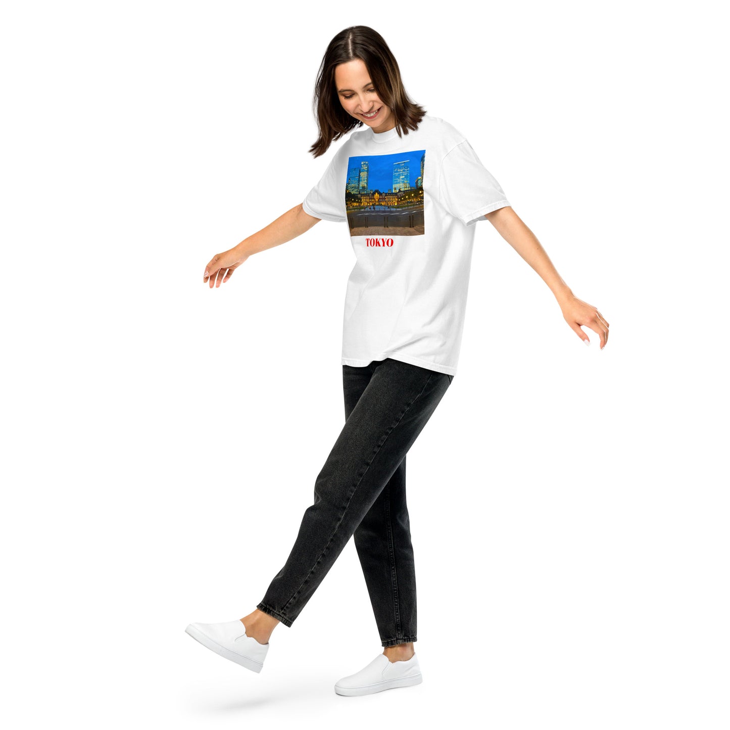 東京駅ヘビーウェイトTシャツ ユニセックス ガーメントダイ加工