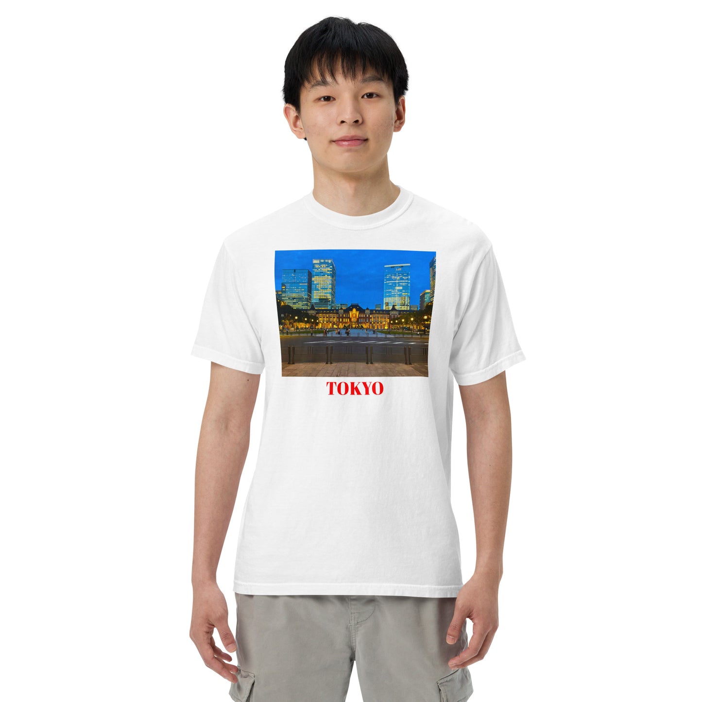 東京駅ヘビーウェイトTシャツ ユニセックス ガーメントダイ加工