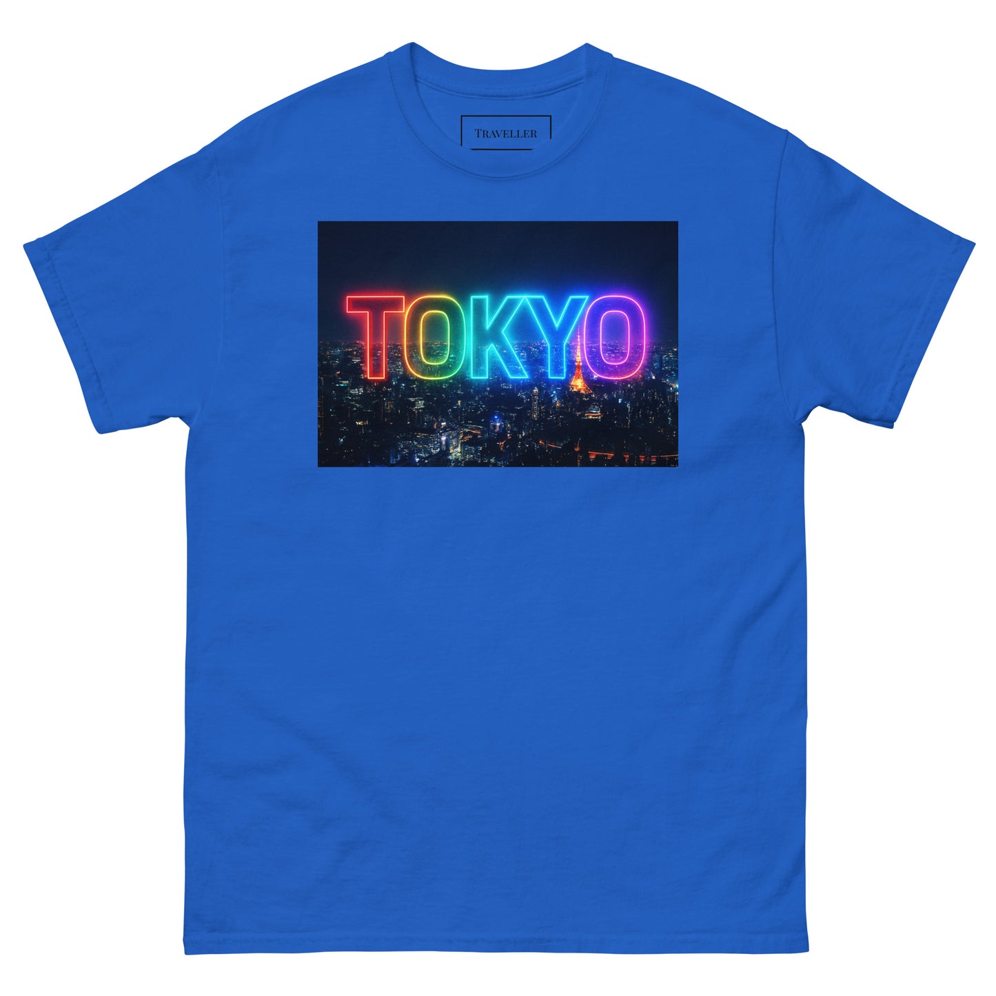 東京ロゴTシャツ 夜景デザイン ユニセックス Royal
