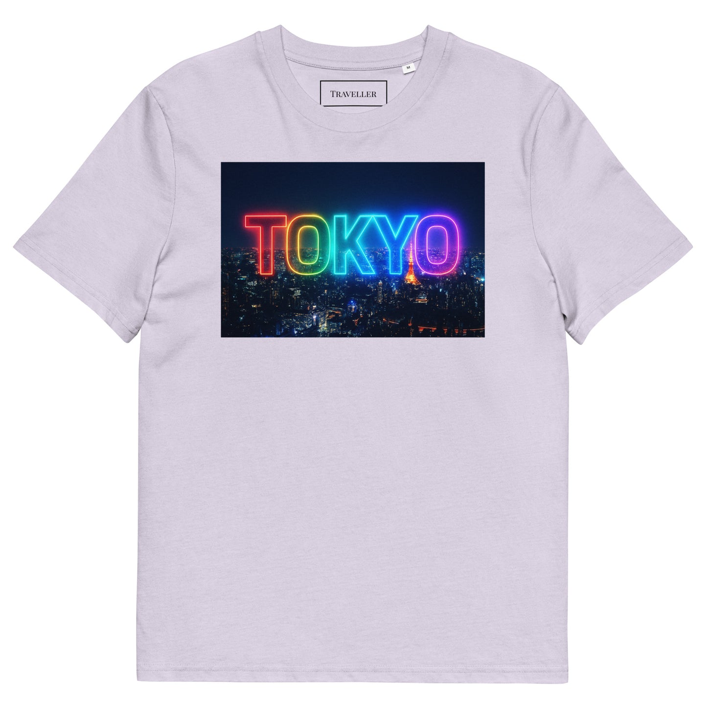 オーガニックコットン 東京ロゴTシャツ 夜景デザイン Lavender