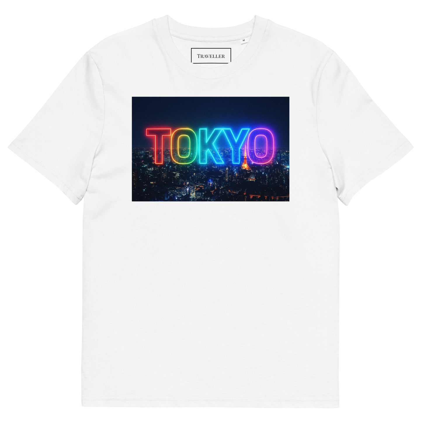 オーガニックコットン 東京ロゴTシャツ 夜景デザイン White