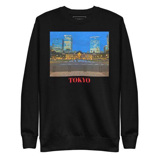 Tokyo Station Unisex Premium Sweatshirt Tokyo Souvenir Japansk Souvenir Sort