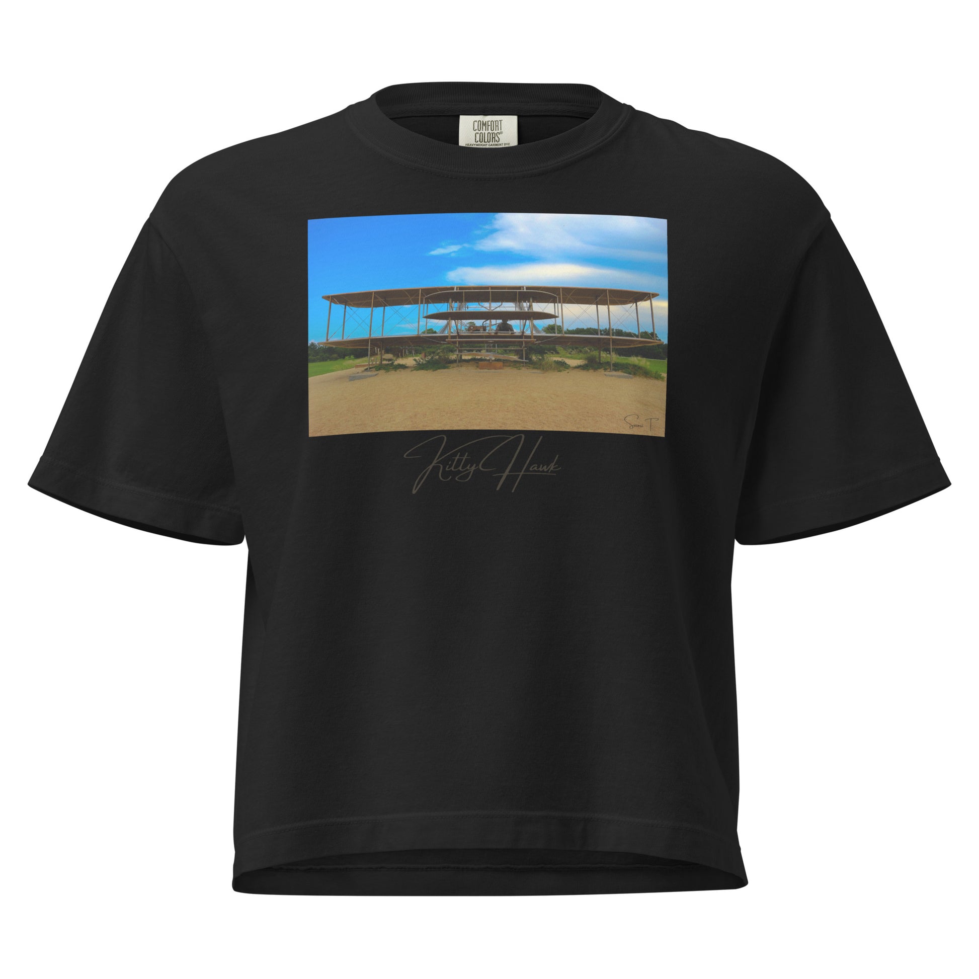 Dame Kitty Hawk Heavy Box T-shirt, Sort