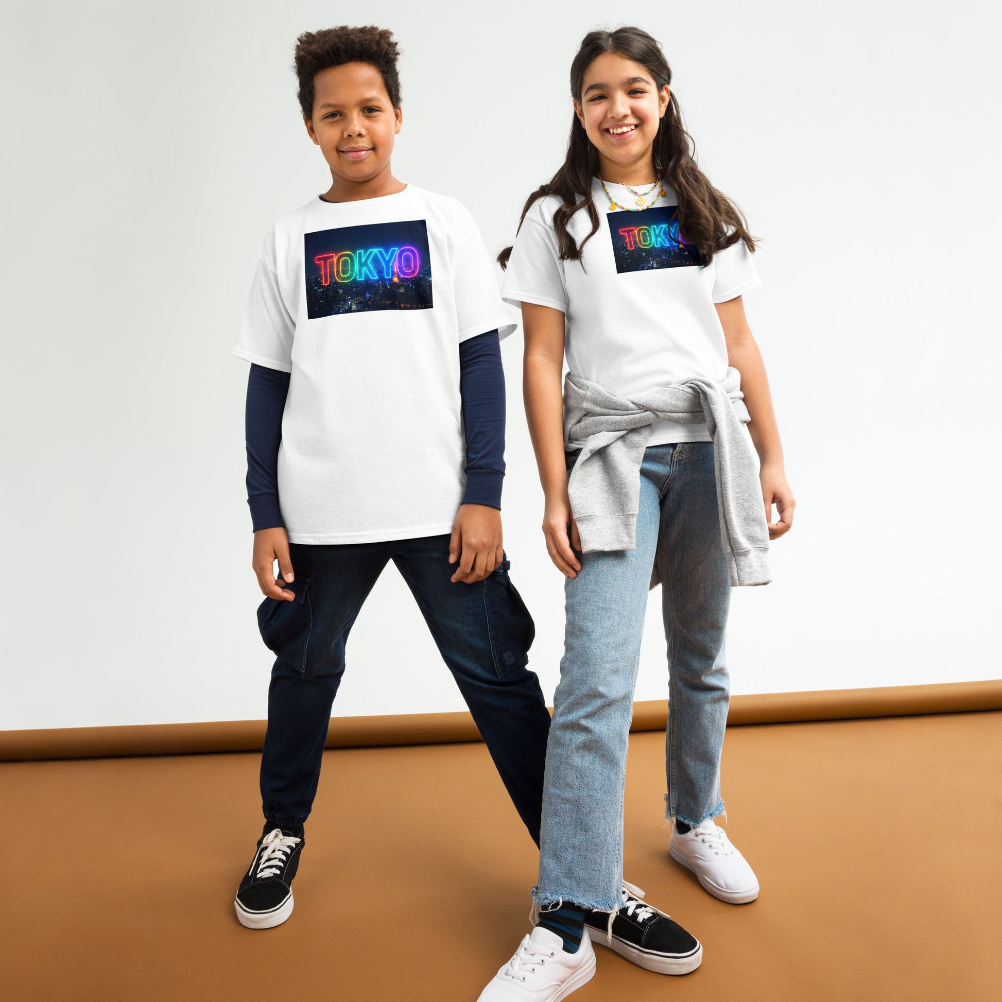 Tokyo Night View T-shirt til børn XL Tokyo Souvenir