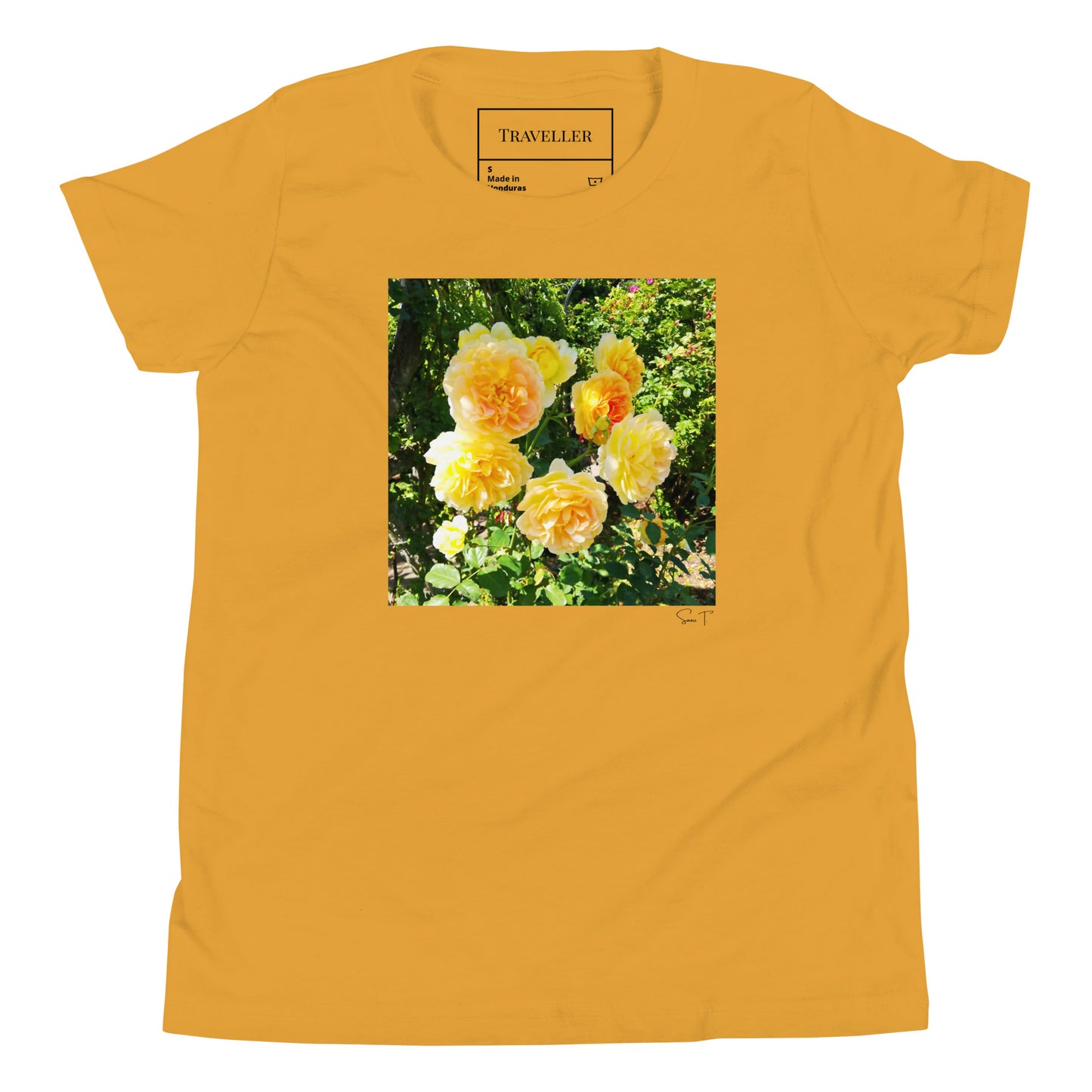 黄色バラ ユースTシャツ Mustard