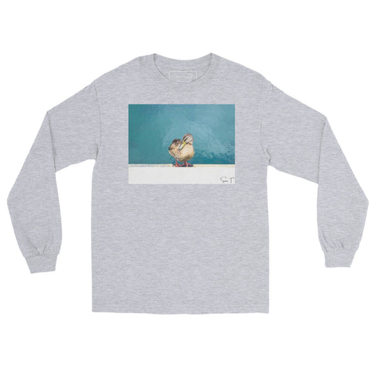 アヒル メンズ ロングスリーブシャツ Sport Grey